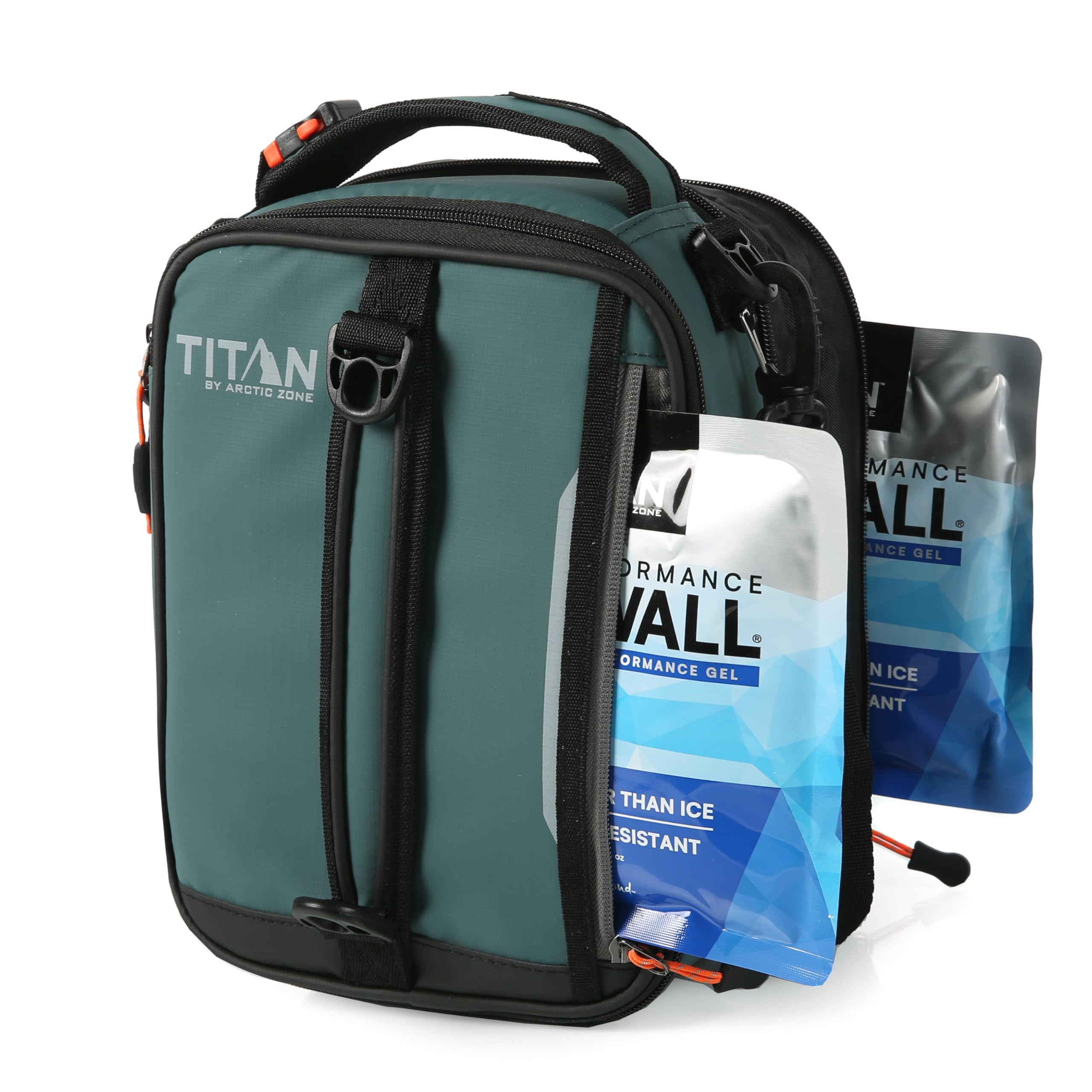 Titan by Arctic Zone Expandable Lunch Box with 2 Gel Ice Packs, Fridge Cold Insulated Cooler Bag with Leak Proof Lining for Men 