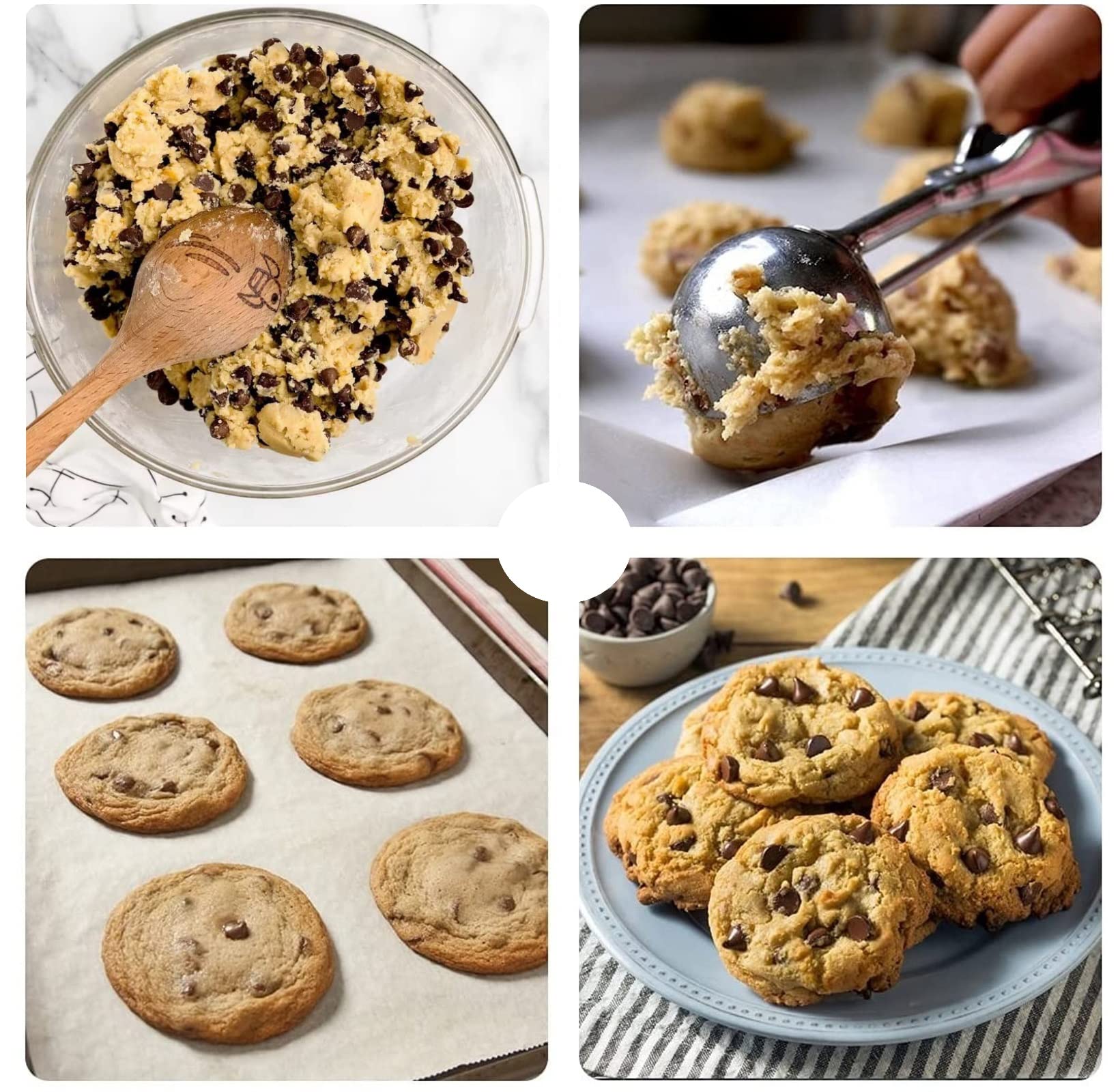 Ice Cream Scoop, 3Pcs Cookie Scoop Set, 18/8 Stainless Steel Cookie Dough Scoop, Cookie Scoops For Baking Set Of 3, Ice Cream Sc