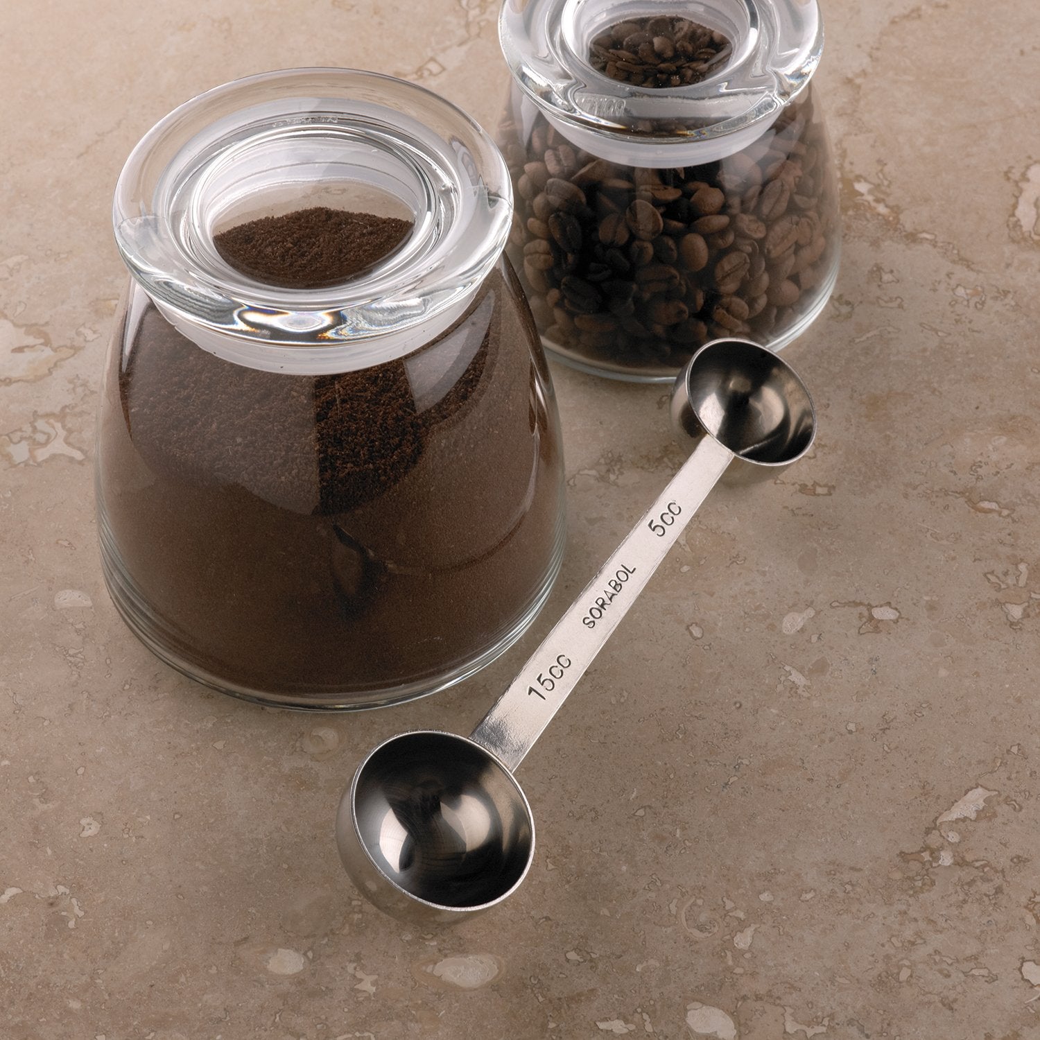 Fox Run Double Measure Scoop, Metallic, 7.75 x 1.75 x 1.25 inches, Model 5909
