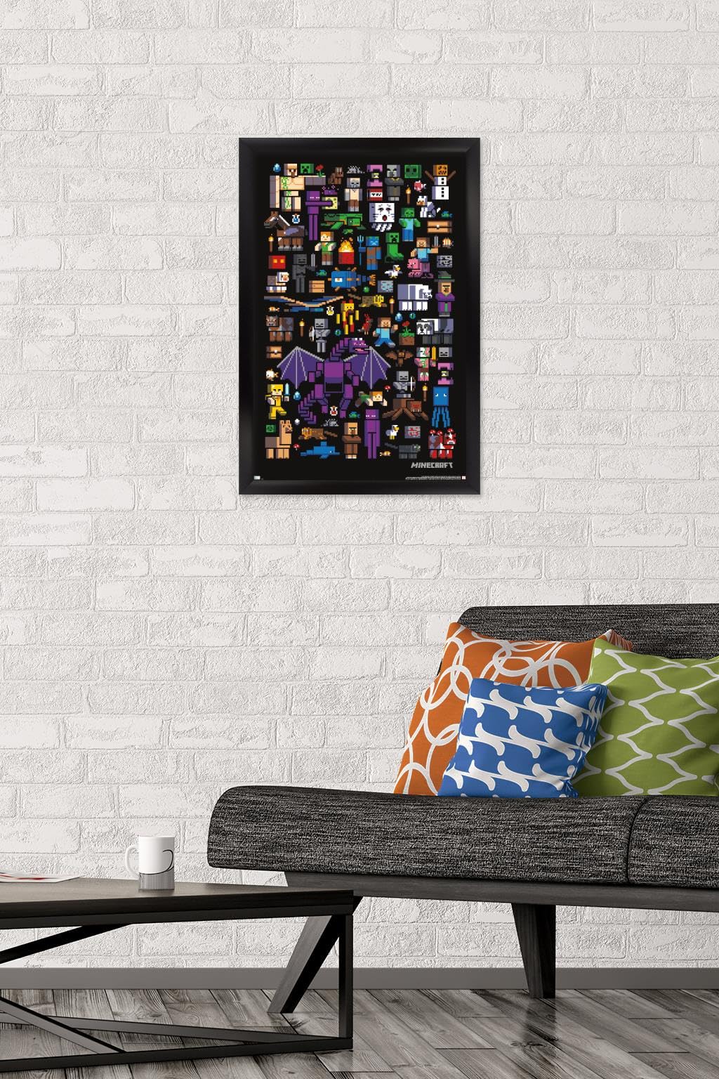 Trends International Minecraft - Mobbery Wall Poster, 14.725'' X 22.375'', Black Framed Version