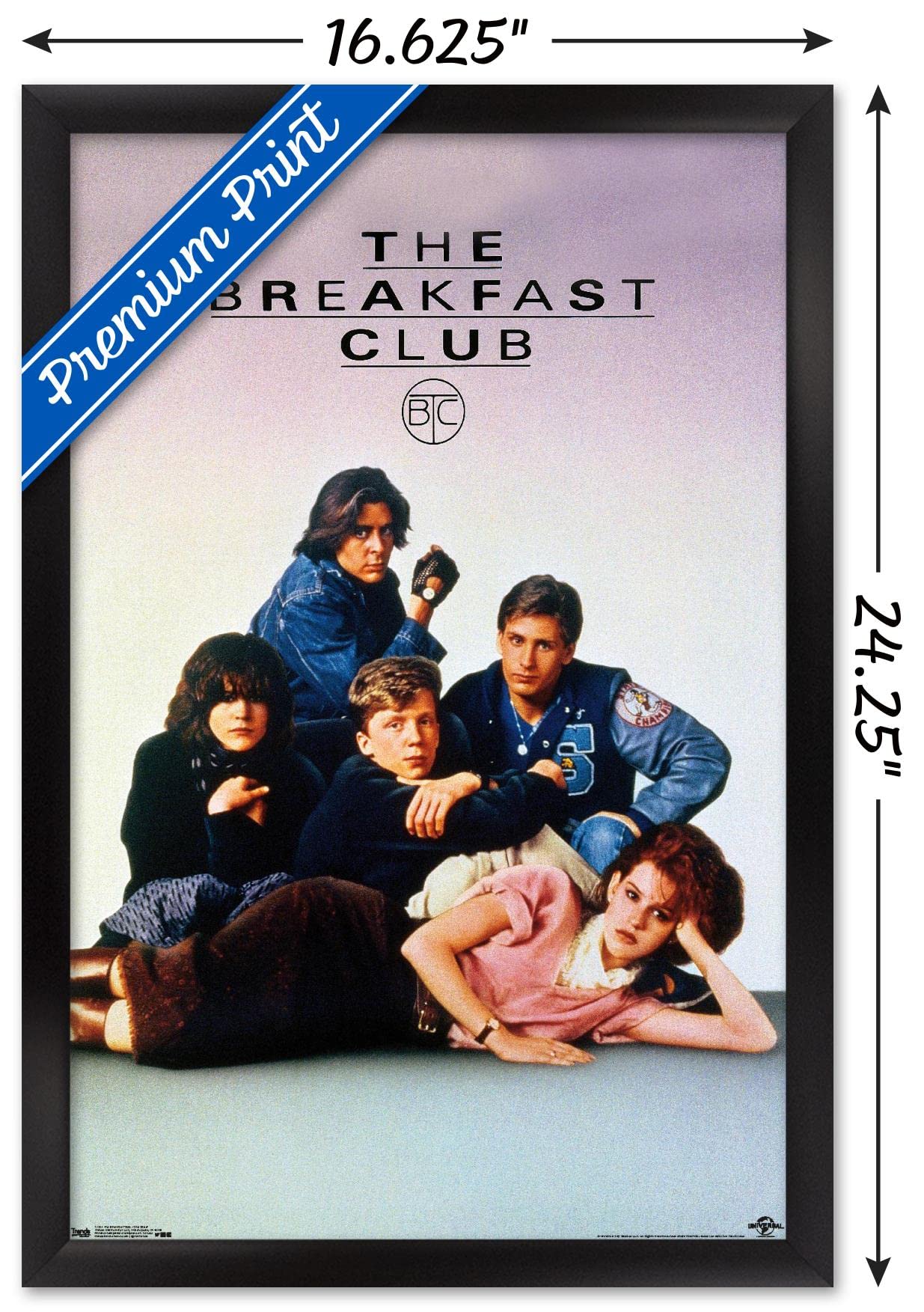 Trends International The Breakfast Club - One Sheet Wall Poster, 14.725'' X 22.375'', Black Framed Version
