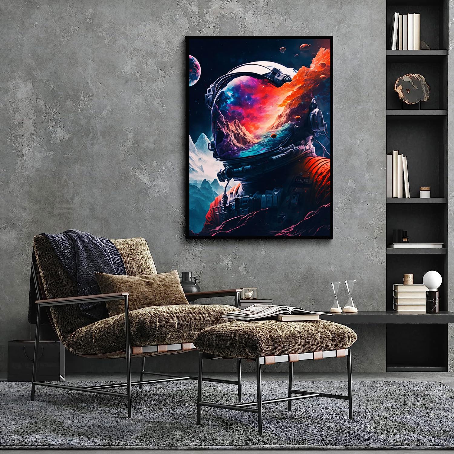 Cool Astronaut Wall Art Abstract Funny Spaceman Poster Picture Colorful Fantastic Universe Space Painting Prints Surrealism Plan