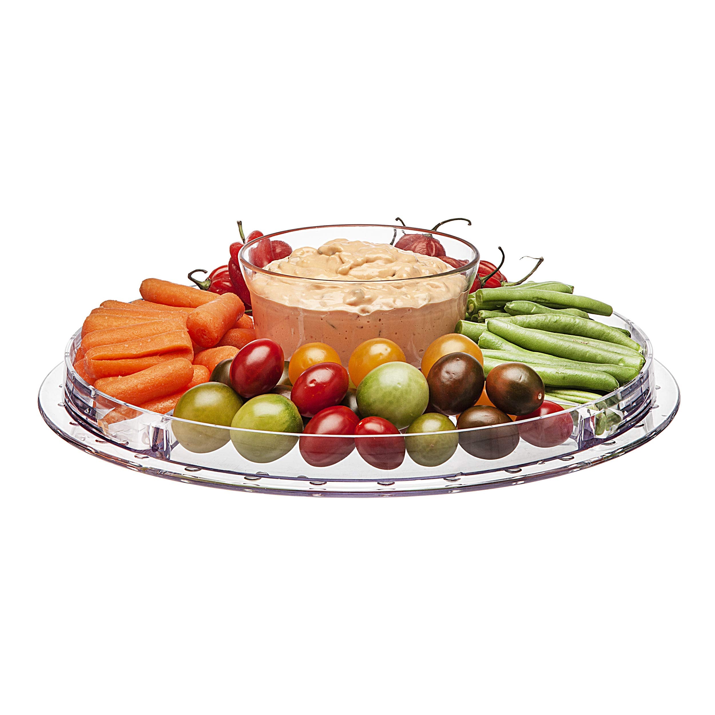 Godinger 6 In 1 Cake Stand And Serving Plate Platter With Dome Cover, Multi-Purpose Use, Shatterproof And Reusable Acrylic - Dub
