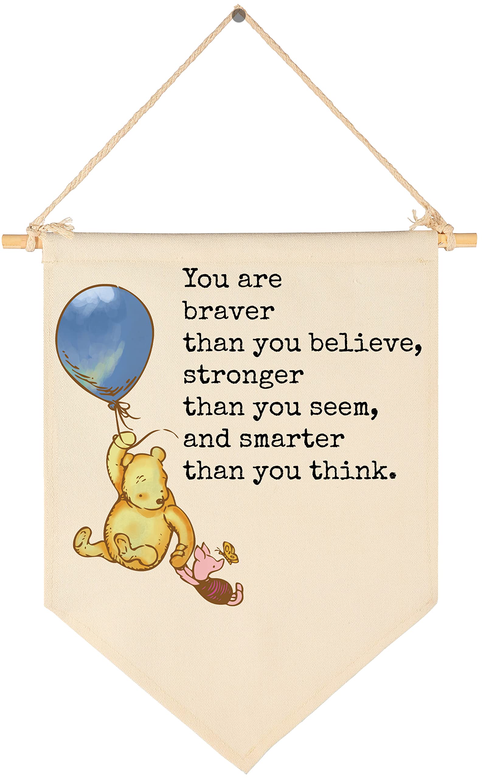 You Are Braver Than You Believe,Stronger Than You Seem-Christmas Birthday Party Bunting-Baby Gift Shower-Winie Wall Flag Decor G