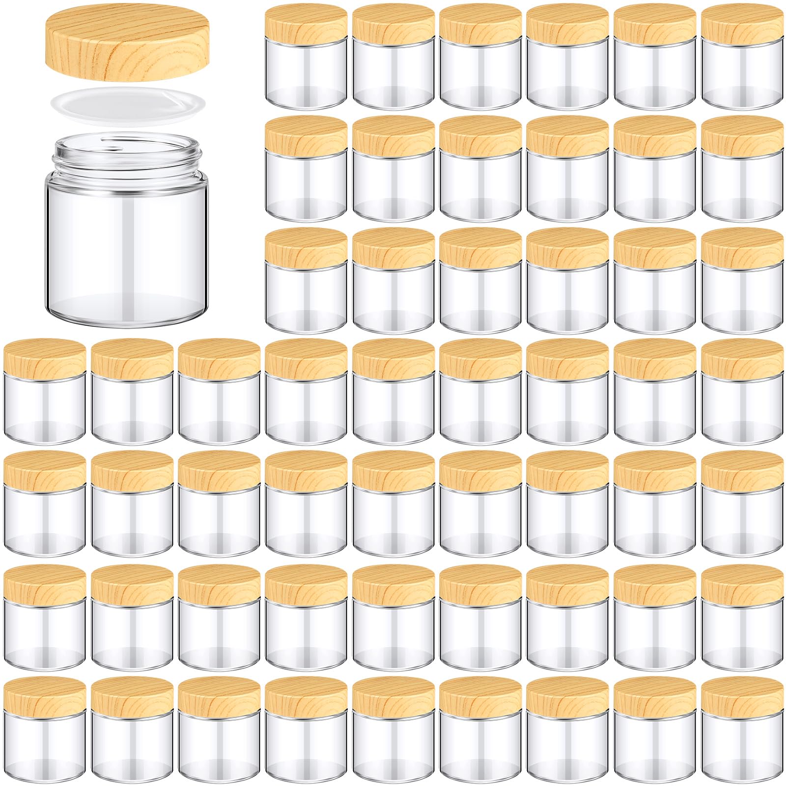 Norme 48 Pcs 4 Oz Glass Jars With Lids Empty Small Glass Containers With Lids Inner Liners Reusable Glass Cosmetic Jars Round Ai