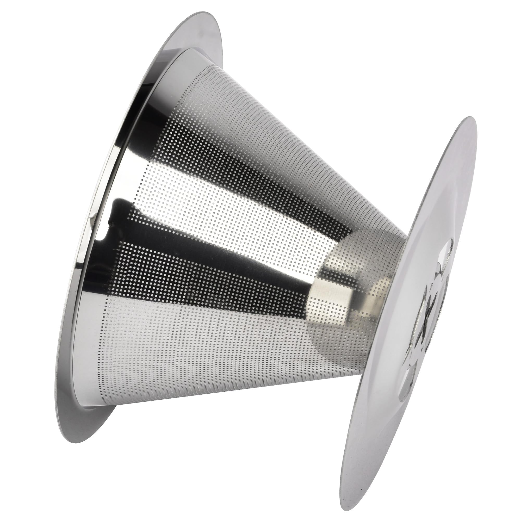 Nkove Stainless Steel Pour Over Coffee Dripper - Reusable, Paperless Cone for 1-2 Cups, Silver, Model NK-A3