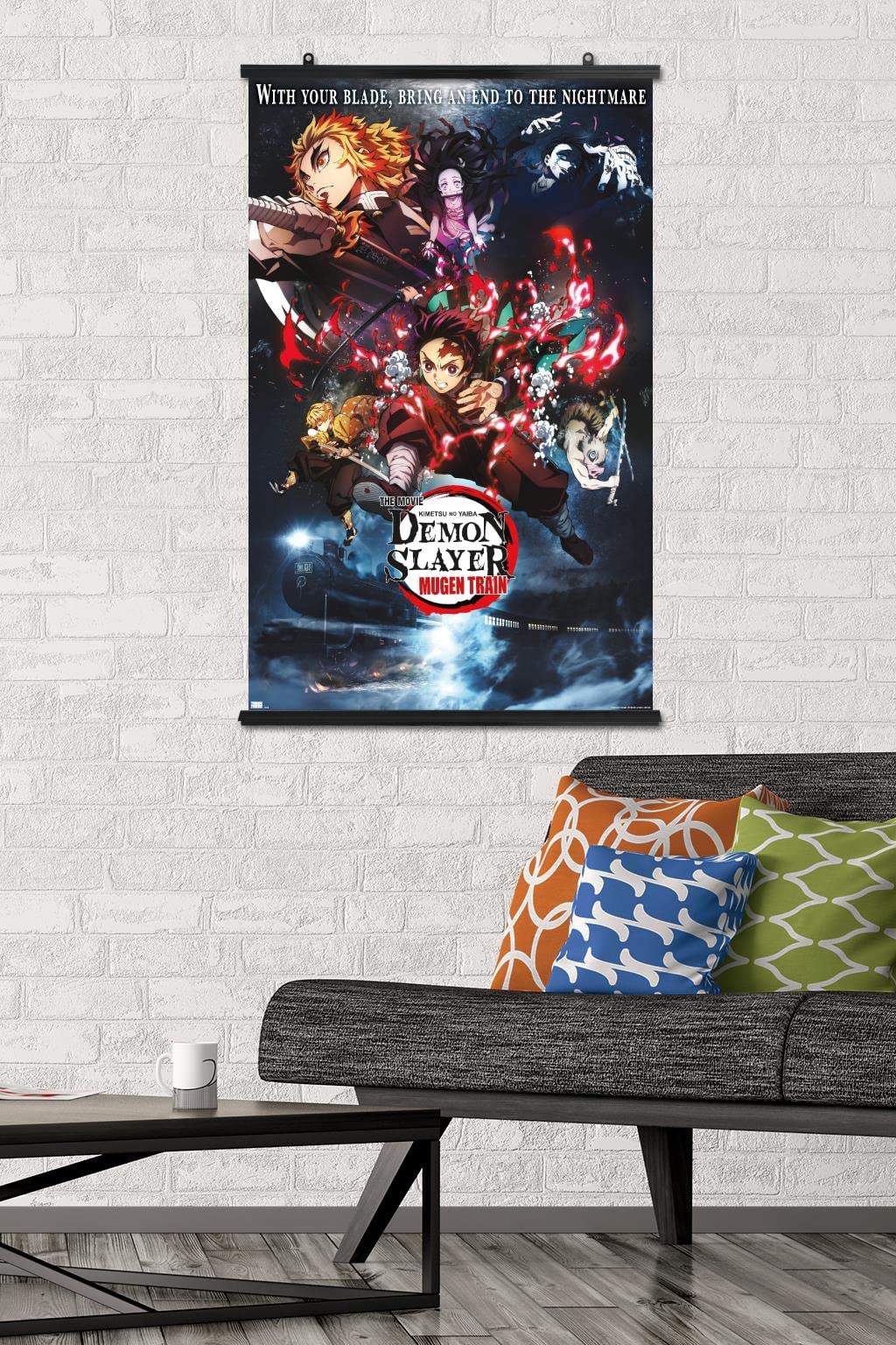 Trends International Demon Slayer: Mugen Train - Collage One Sheet Wall Poster, 22.37'' X 34.00'', Poster & Clip Bundle