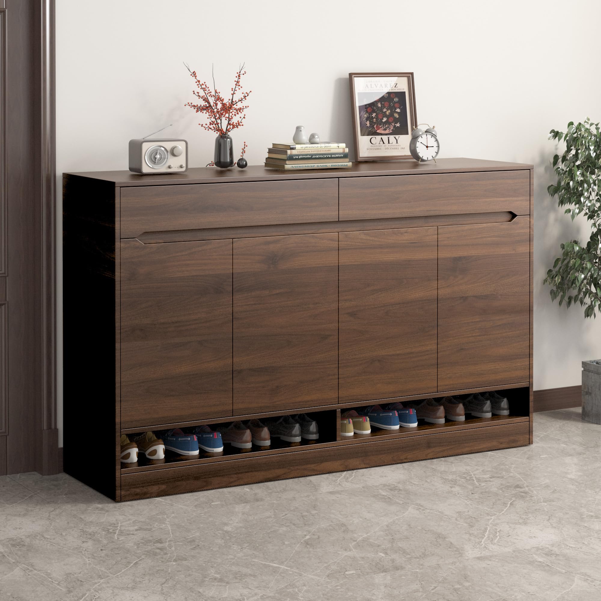 BOMENG Walnut Wood Contact Paper Roll Thick Brown Textured Wood Grain Peel and Stick Wallpaper Self Adhesive Vinyl Film Removabl