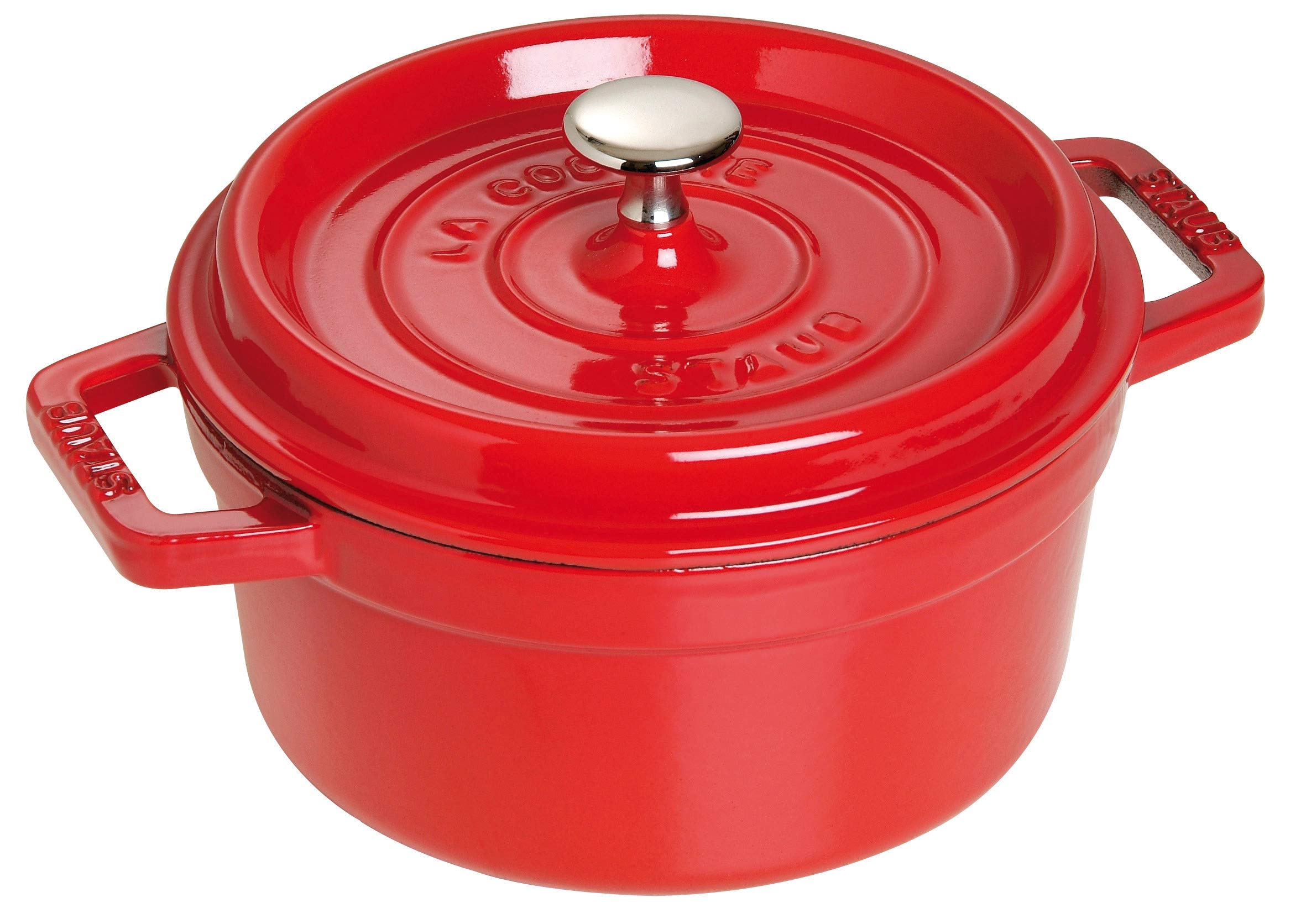 Staub Cast Iron 9-Qt Round Cocotte - Cherry, Made In France