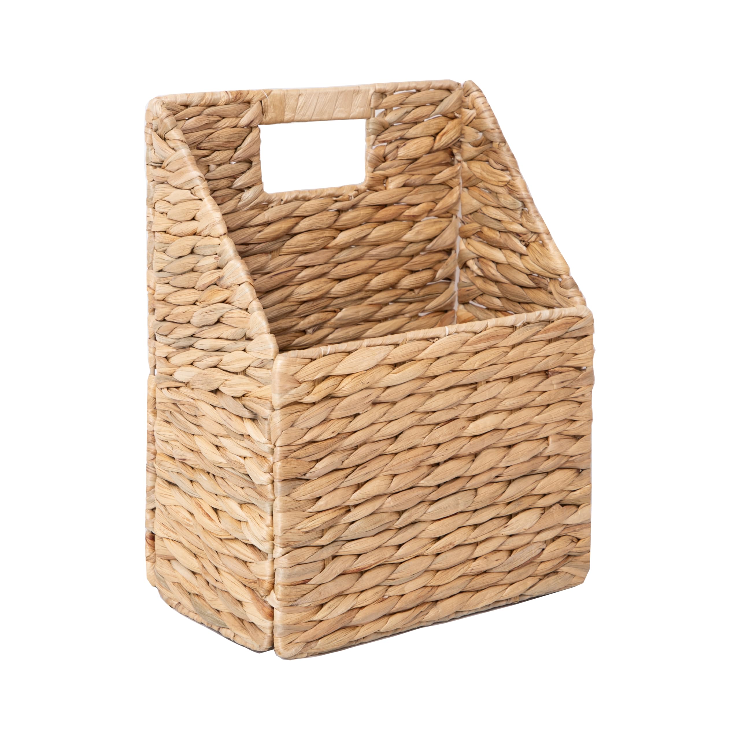 GYASVWU Foldable Water Hyacinth Hanging Baskets, Collapsible Wicker Wall Baskets with Handle, Woven Hanging Basket, Front Door B