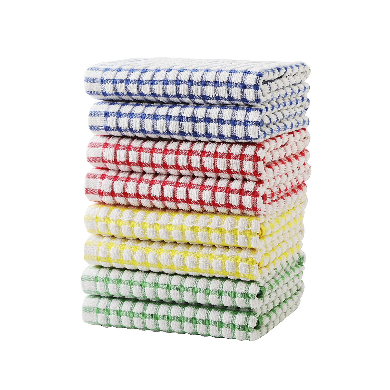 Oeleky Dish Towels For Kitchen 15X26 Inches, Pack Of 8 Cotton Kitchen Towels For Drying Dishes, Absorbent Bar Mop Towels (Multi,