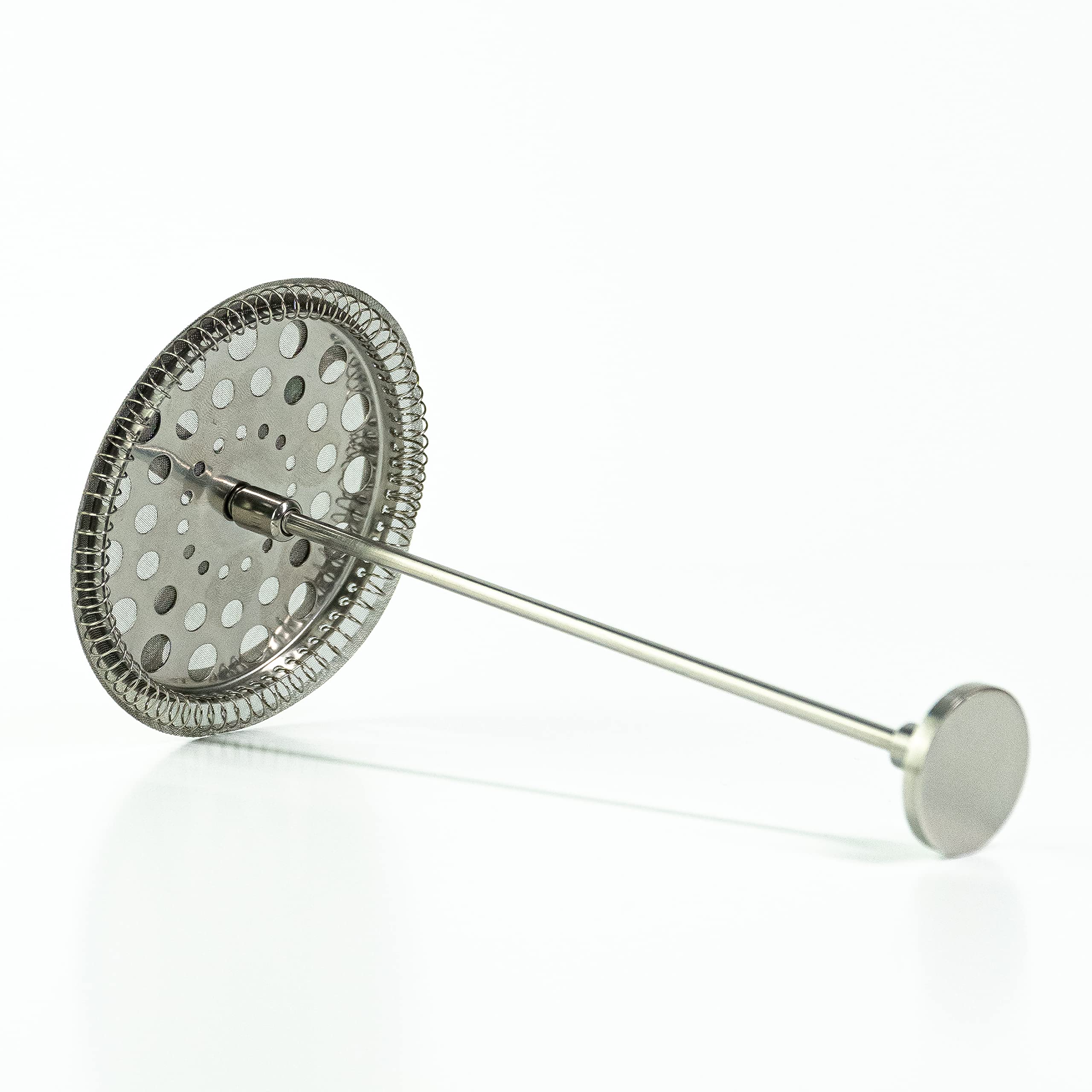 Cafe Crush Club French Press 5Pc Stainless Steel Plunger Rod & Filter Assembly Replacement Set For 3.75'''' Wide Flat Shaped Lid