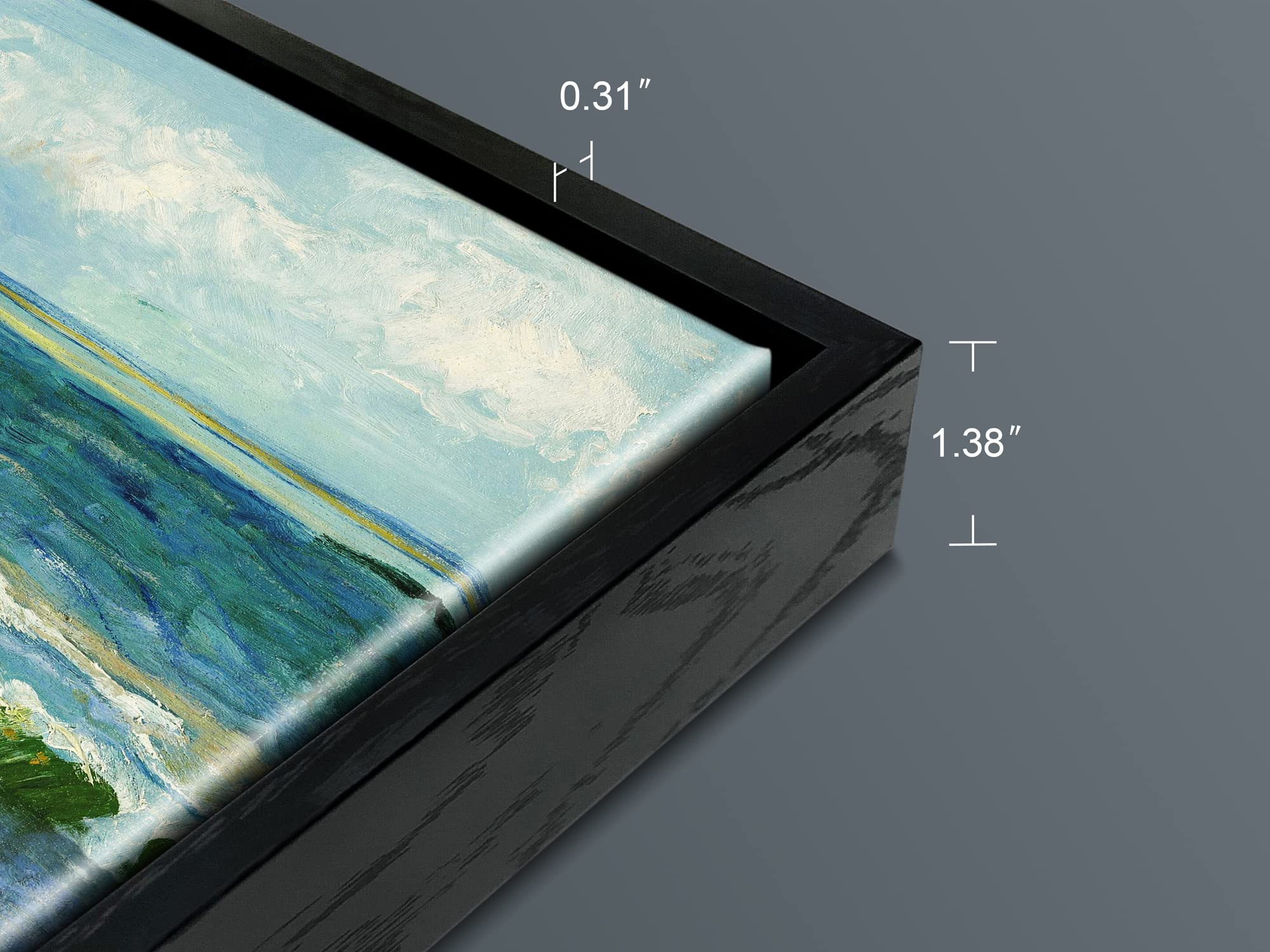 Wieco Art Framed Art Prints Seascape At Saintes Maries By Vincent Van Gogh Modern Canvas Prints Sea Pictures On Canvas Wall Art