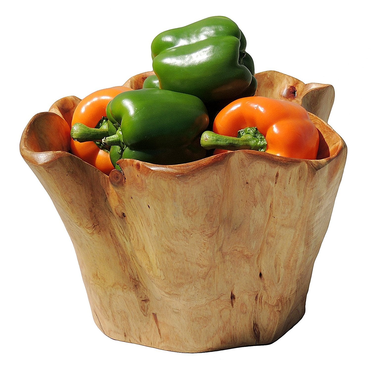 Thy Collectibles Wooden Deep Bowl Handmade Storage Natural Root Wood Crafts Bowl Fruit Salad Serving Bowls (Medium 9''-11'')