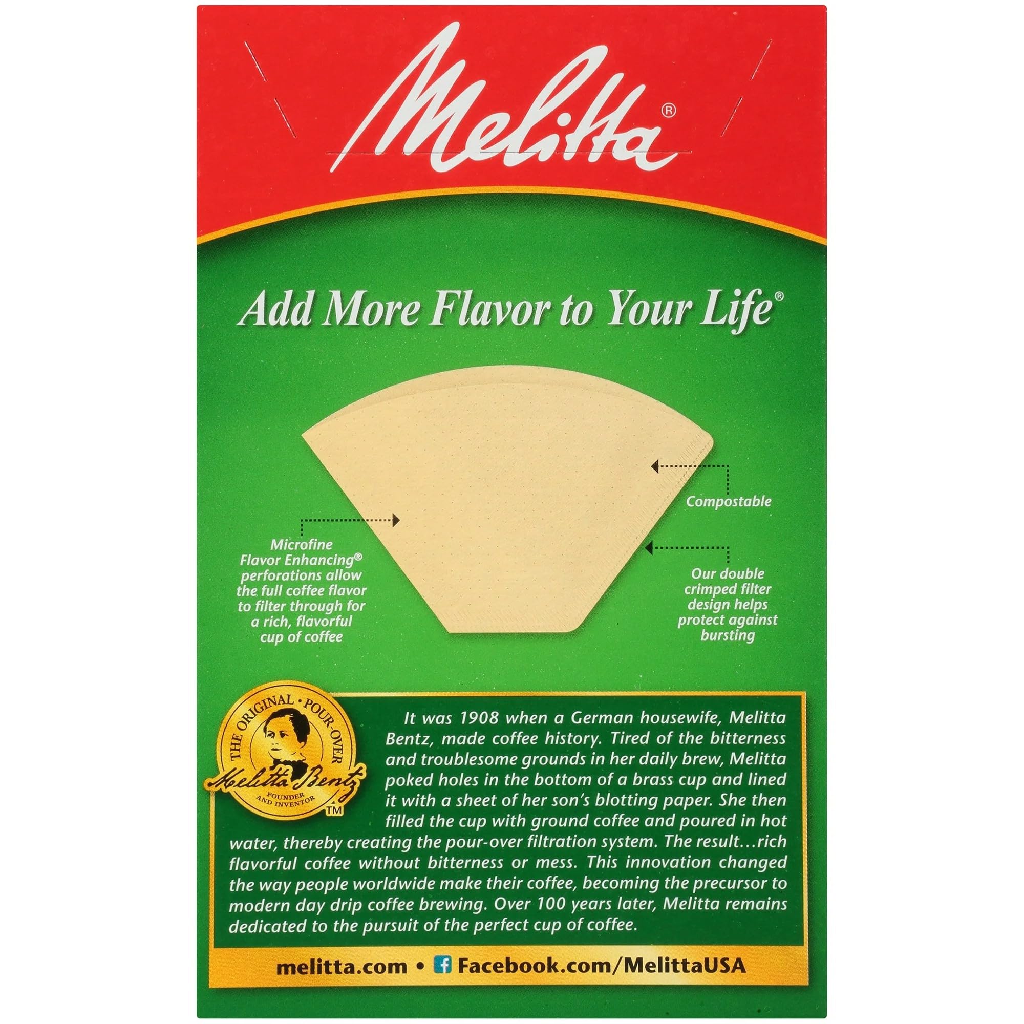 Melitta 622752 #2 Natural Brown Cone Coffee Filters 100 Count (2Pack)