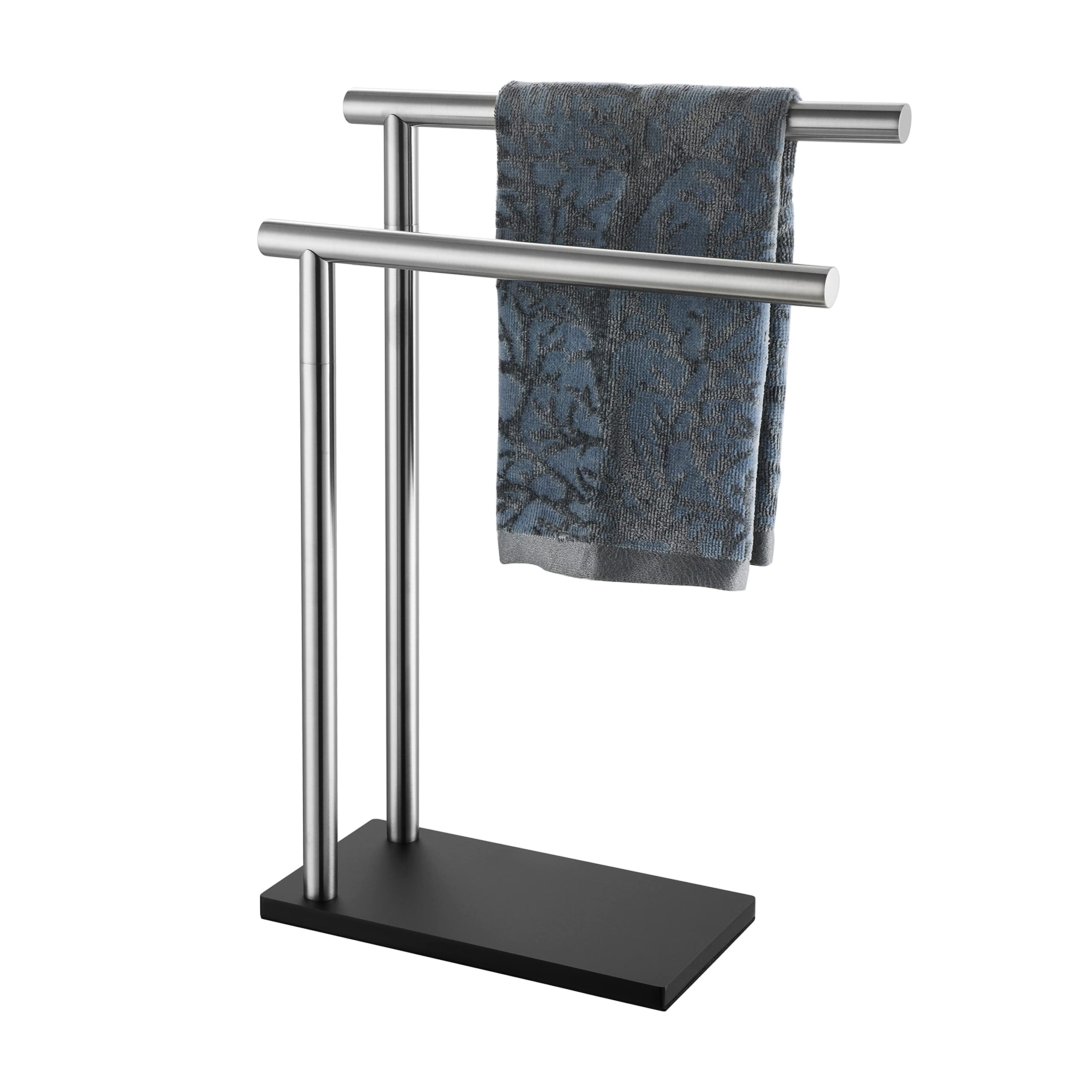 Jqk Hand Towel Holder Stand Brushed, Modern Tree Rack Free Standing For Countertop With 12 Inch 2 Bars, 304 Stainless Steel Nick