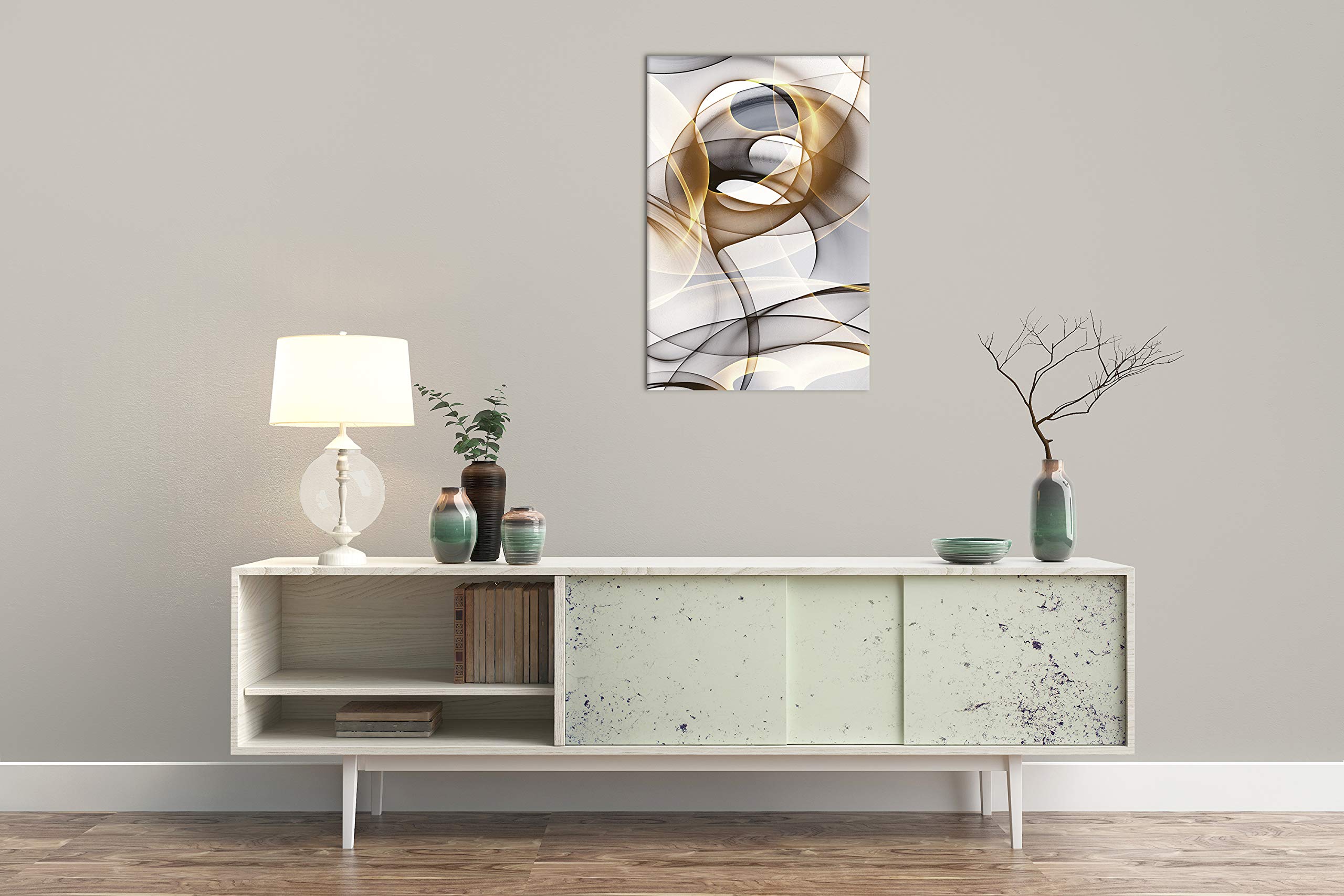 Abstract Wall Art Modern Abstract Wall Decor Gray And Gold Canvas Picture Painting Kitchen Prints Pictures For Home Living Dinin