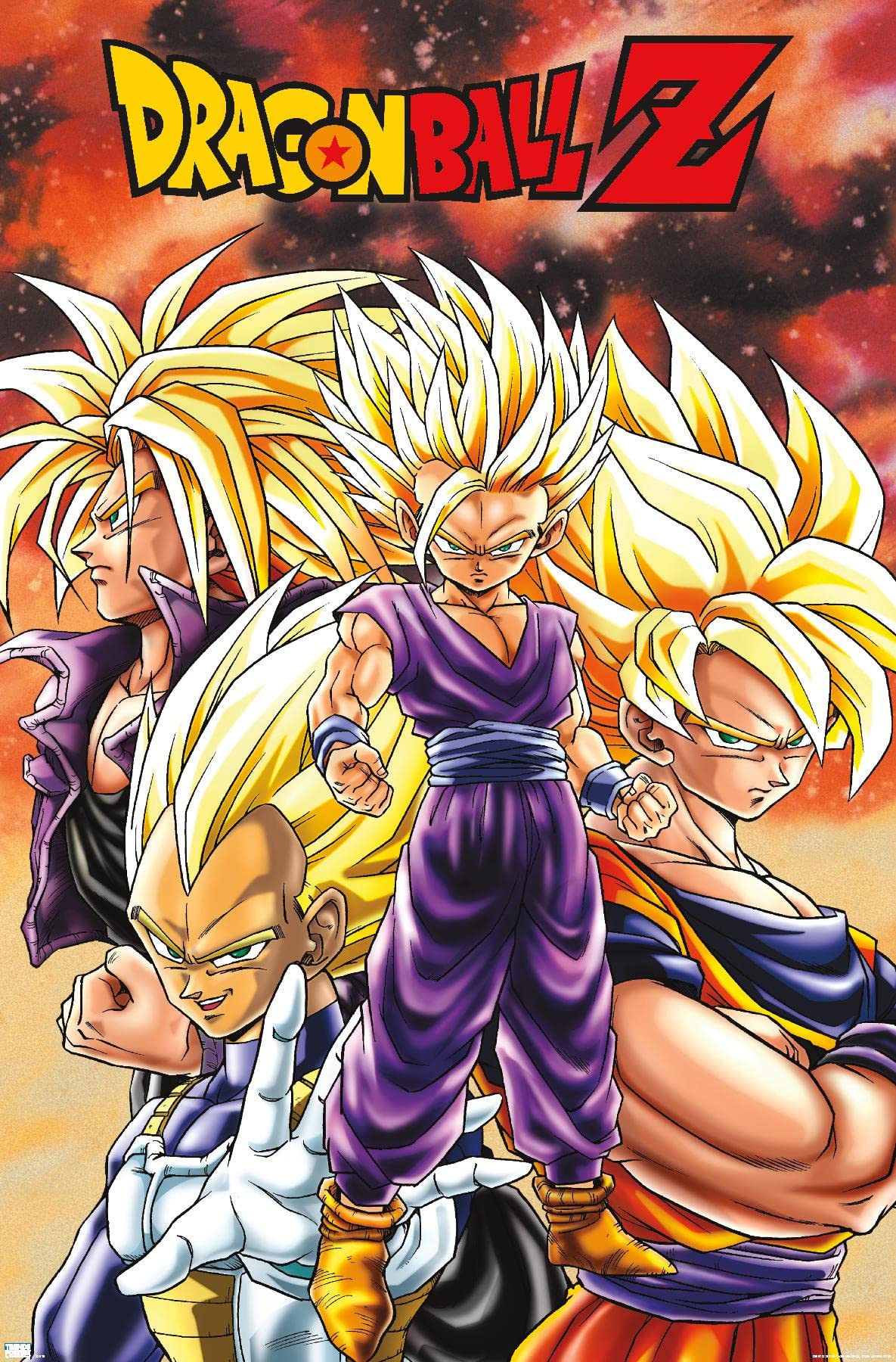 Trends International Dragon Ball Z - Saiyans Wall Poster, 22.375'' X 34'', Premium Unframed Version