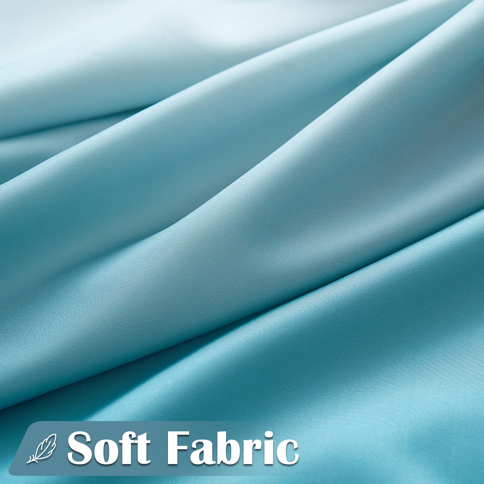 Jinchan Teal Ombre Shower Curtain, Waterproof Fabric Shower Curtains For Bathroom, Modern Gradient Color Shower Curtain Set With