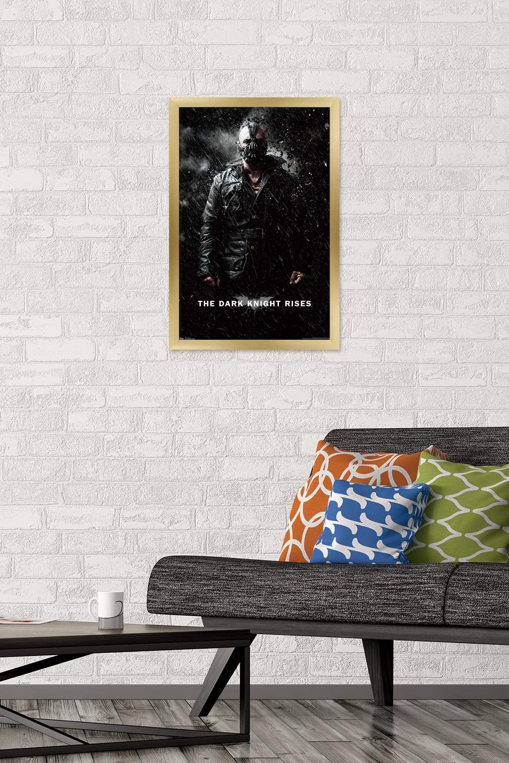 Trends International Dc Comics Movie - The Dark Knight Rises - Bane Rain Wall Poster, 14.725'' X 22.375'', Gold Framed Version