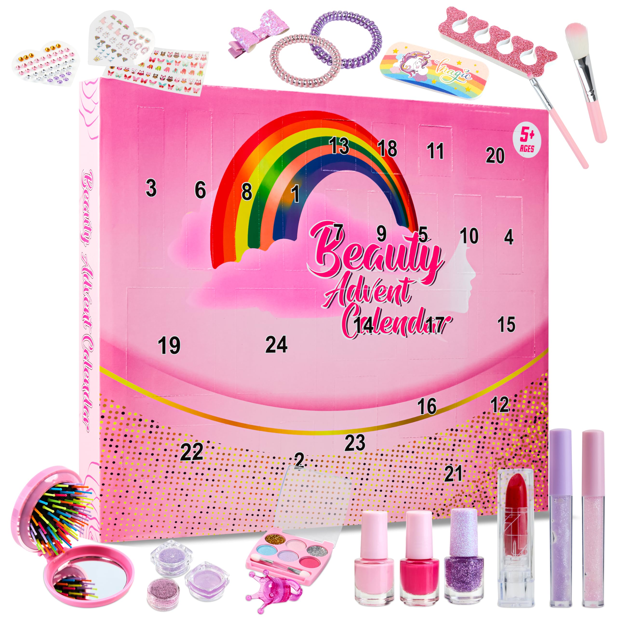 KreativeKraft Advent Calendar 2025 Girls Makeup Nail Polish Beauty Christmas Countdown Calendar Holiday Xmas Gifts for Girls (Be