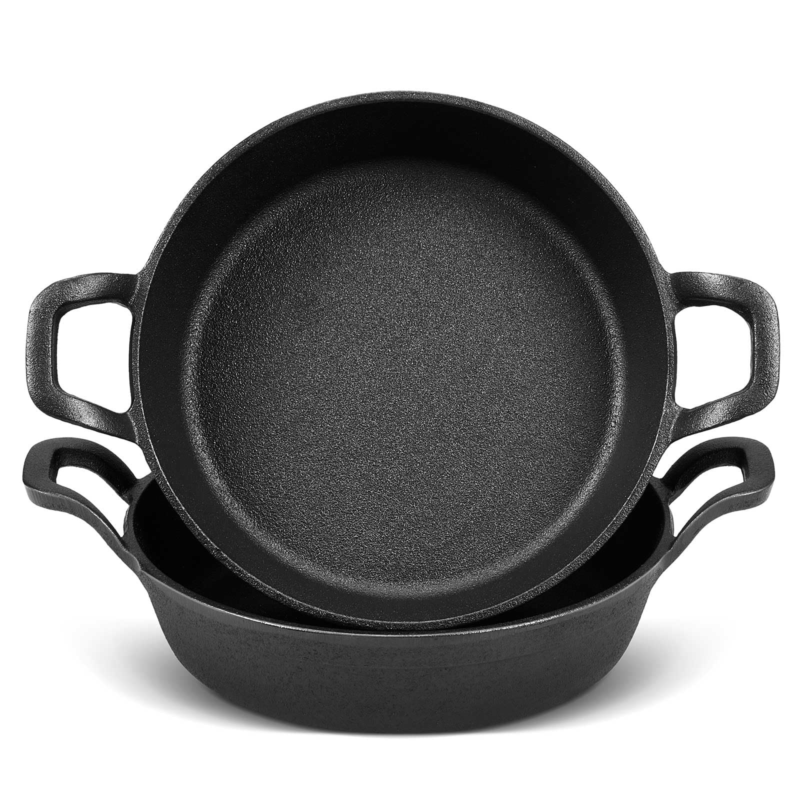 Ziliny Mini Cast Iron Skillets 7 X 7 X 1.7 Inch Cast Iron Pan Small Ramekin Set Black Casserole Dish Cookware Oven Safe Mini Ski