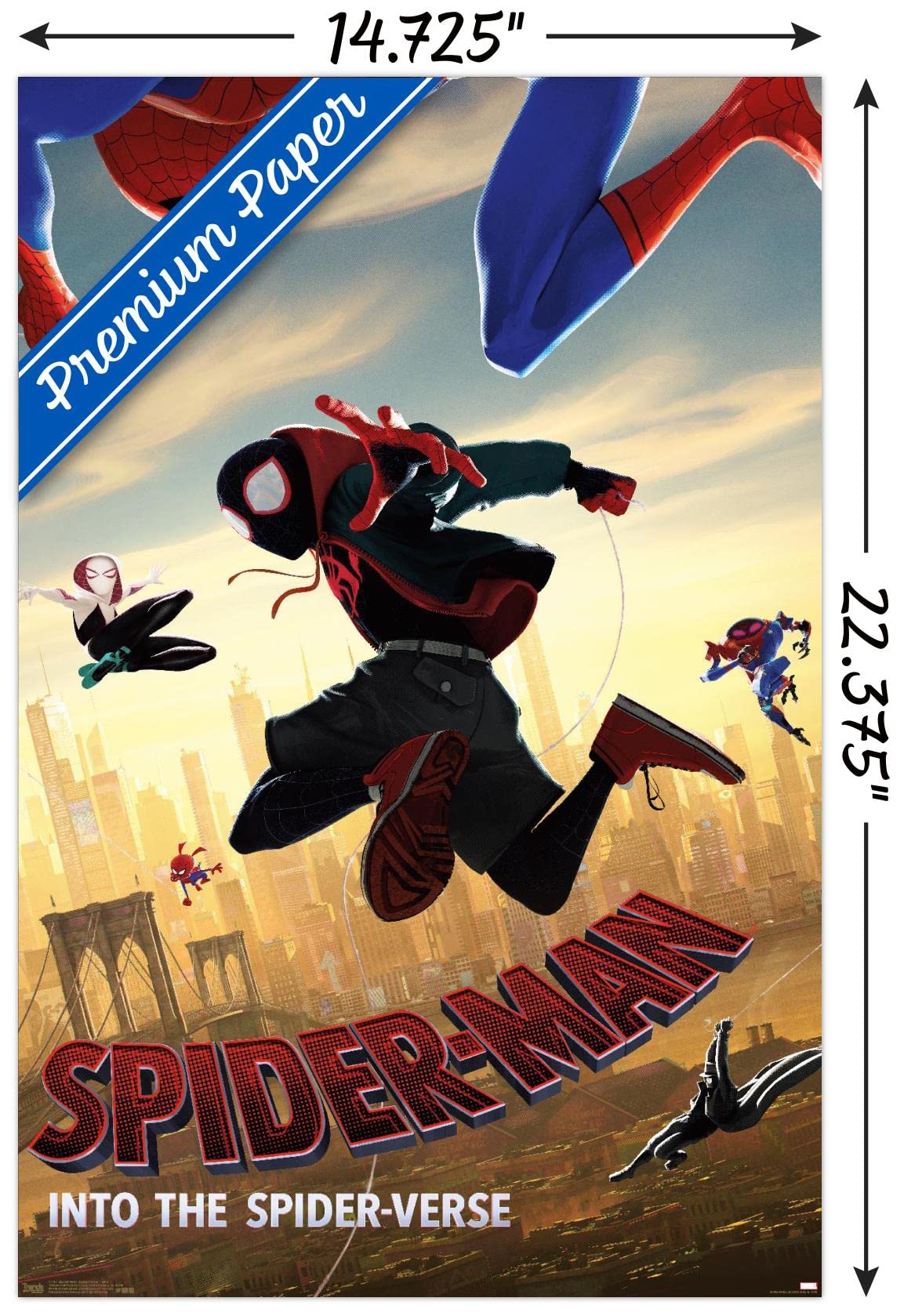 Trends International Marvel Mcu - Spider-Man - Into The Spider-Verse - Dive Wall Poster, 14.725'' X 22.375'', Premium Unframed V