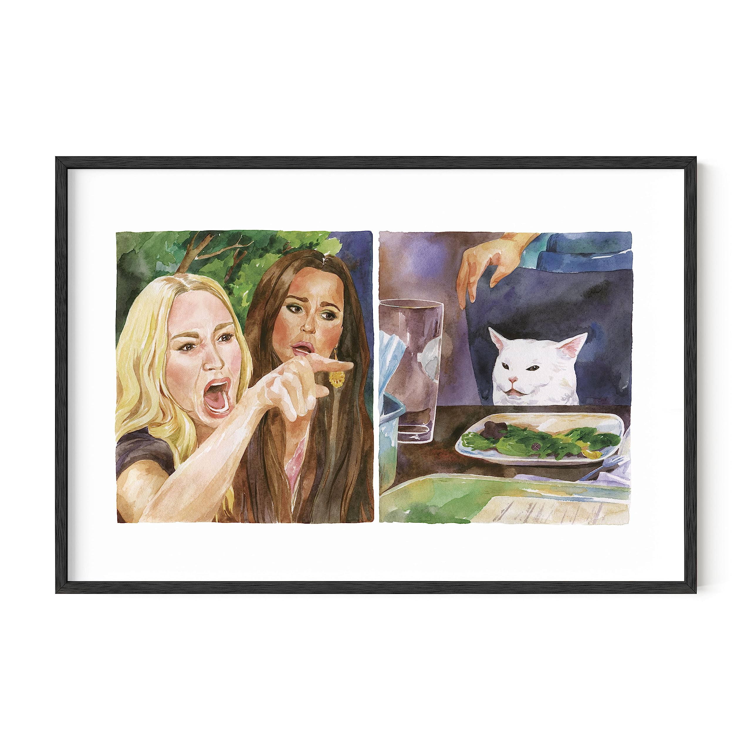 Haus And Hues Framed Meme Wall Art - Cat Meme Canvas Wall Art Funny Wall Decor, Cool Room Decor For Guys, Funny Meme Sign, Cool