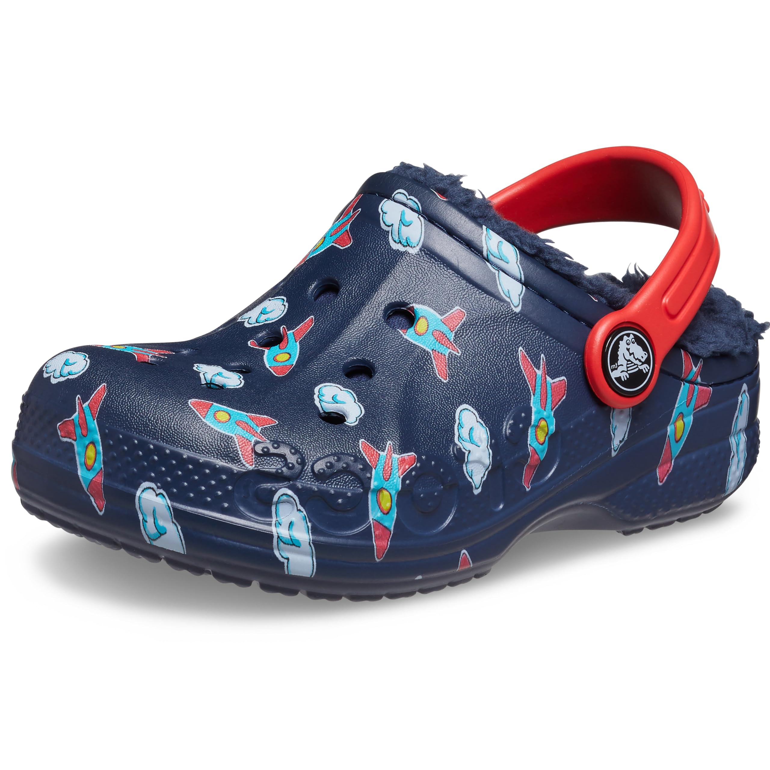Crocs Baya Lined Clog  Kids Slippers, Rocket Ships, 6 Us Unisex Toddler