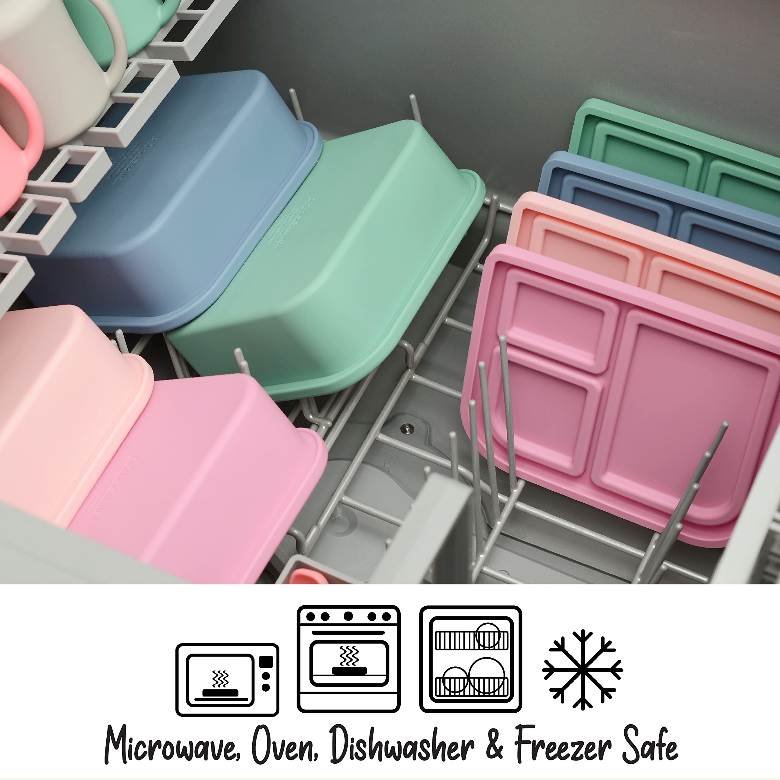 Primastella Unbreakable Silicone Lunch Box For Kids And Adults - Leak Proof Divided Bento Box (Plum)