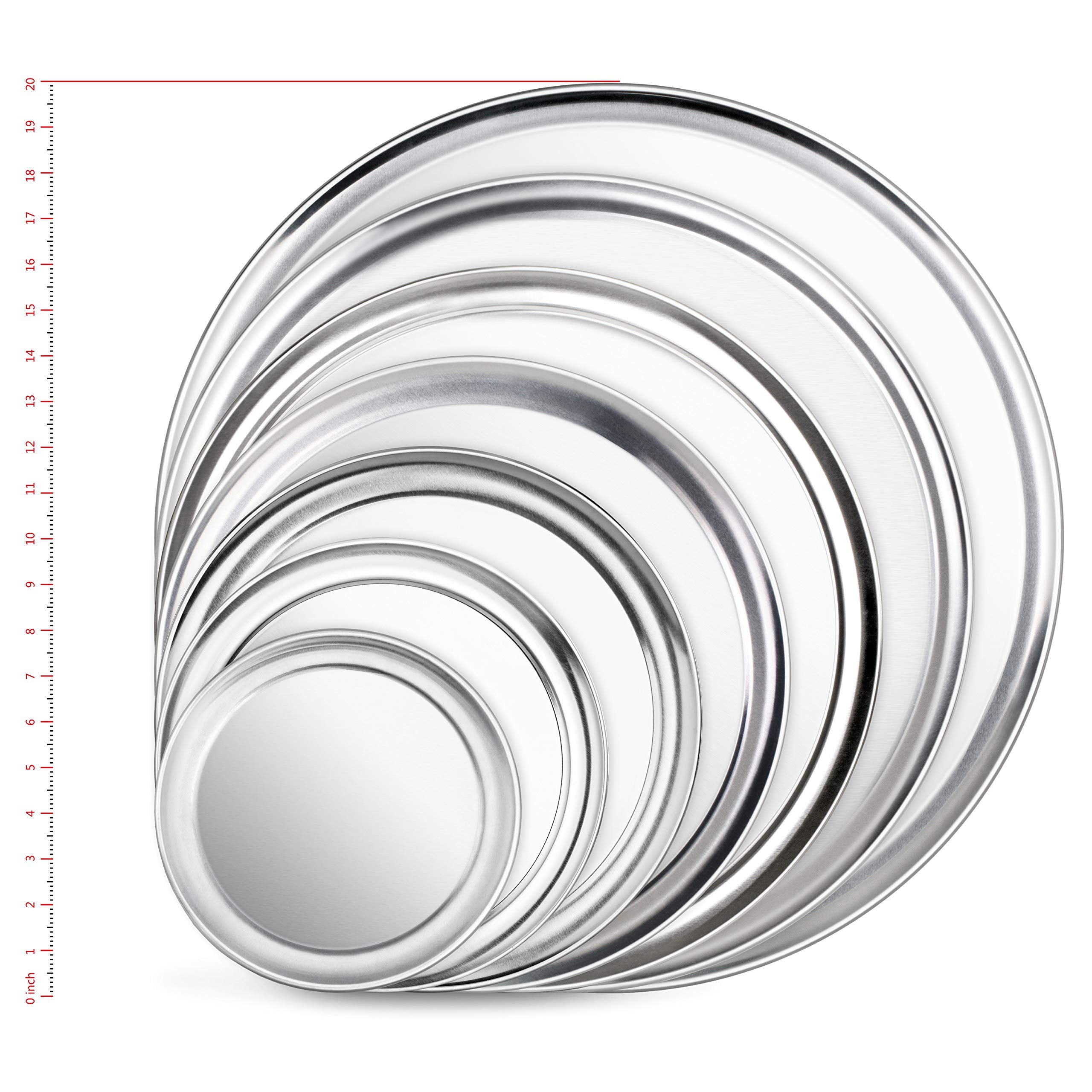 New Star Foodservice 50899 Pizza Pan/Tray, Wide Rim, Aluminum, 14 Inch, Pack Of 6