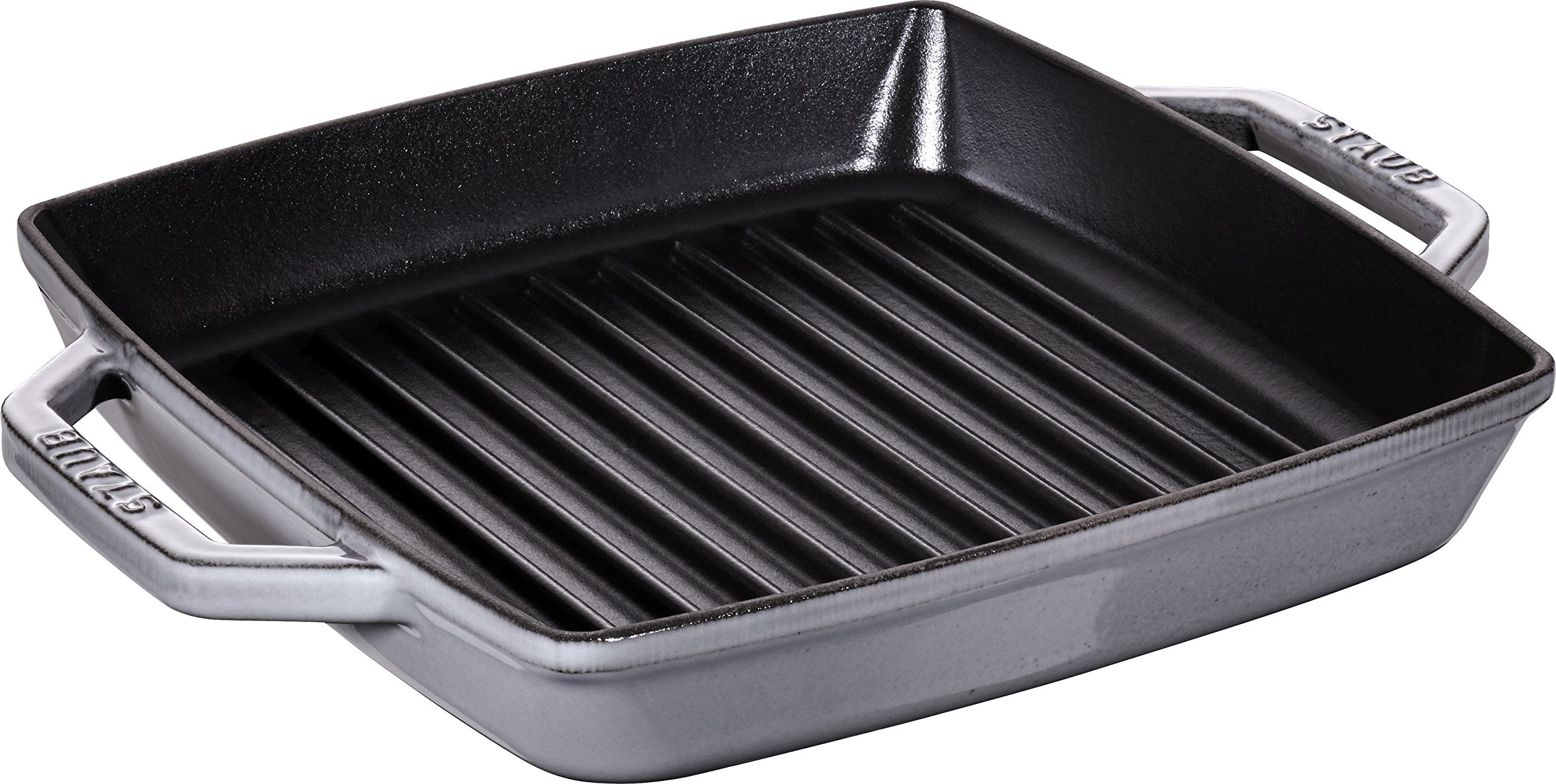 Staub 40511-781 Pure Grill, Round, Gray, 8.7 Inches (22 Cm), Grill Pan, Double Handed, Casting, Enamel, Induction Compatible, Gr
