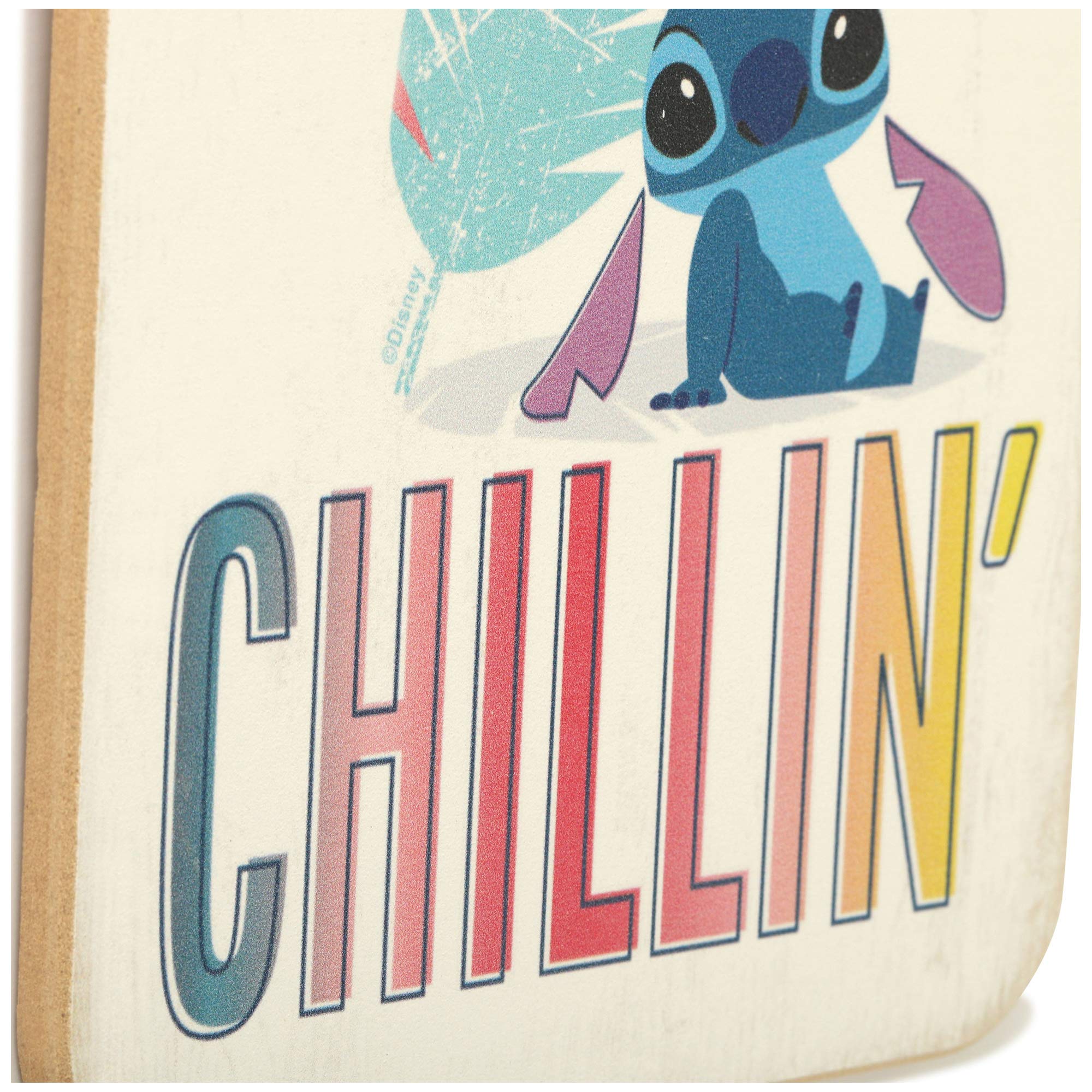 Open Road Brands Disney Lilo And Stitch Wall Art - Stitch Chillin' Hanging Wood Wall Decor For Kids' Bedroom, Play Room Or Movie