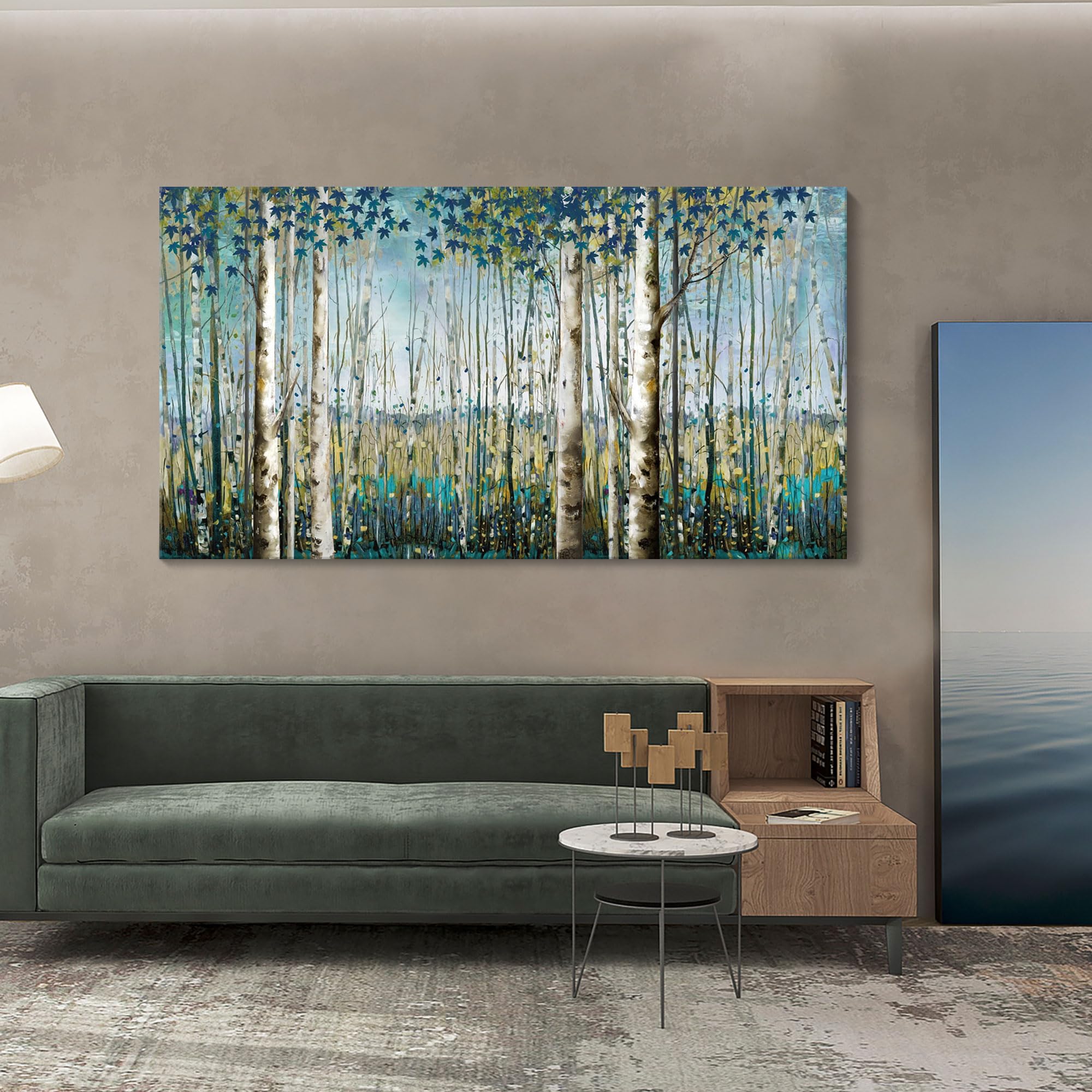 Large Wall Art for Living Room Landscape Birch Tree Wall Art Nature Canvas Wall Decor Wall Pictures for Bedroom Forest Painting 