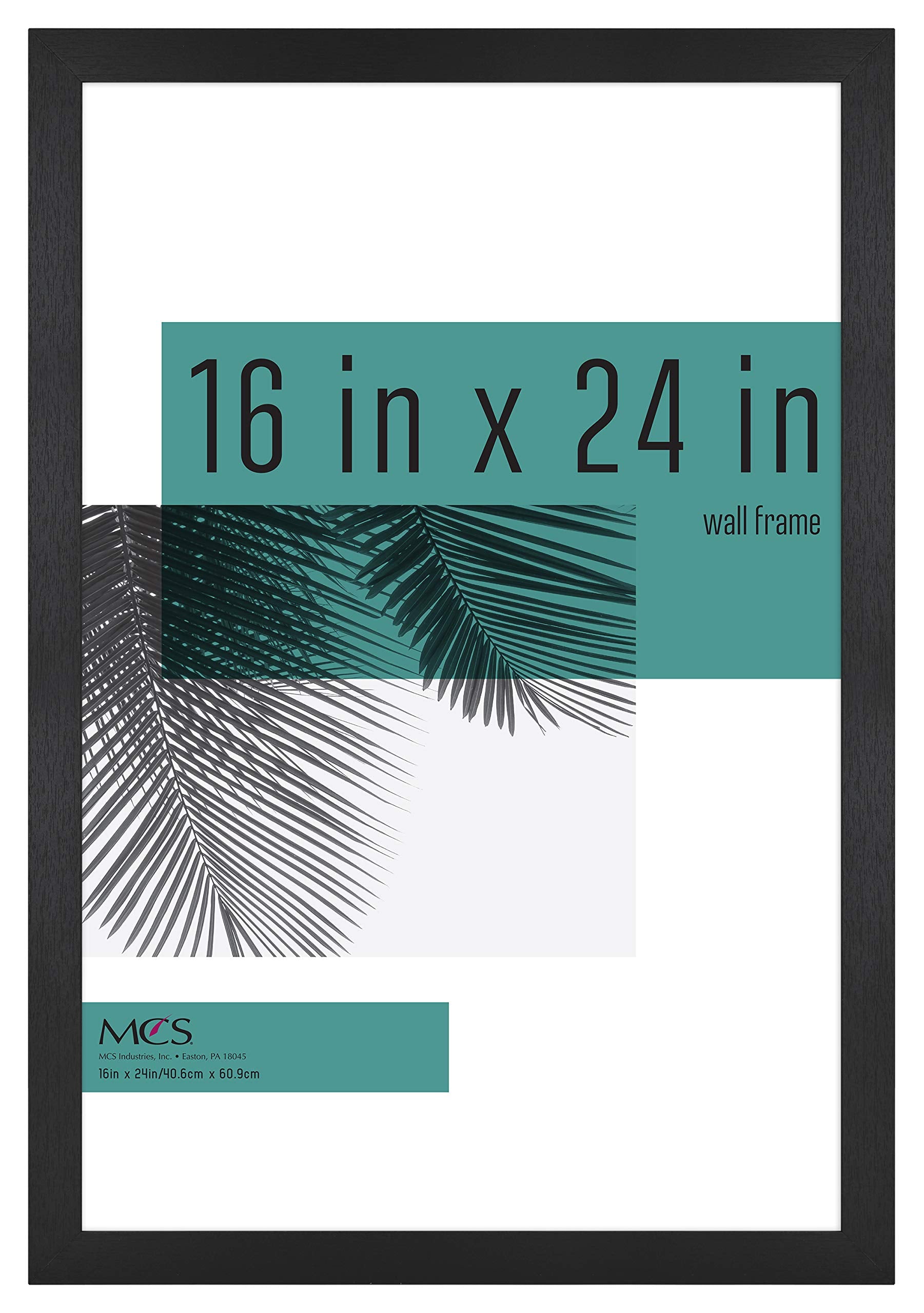 MCS Studio Gallery 16x24 Poster Frame Black Woodgrain, Vertical & Horizontal Wall Hanging Large Picture Frame for Photos, Poster