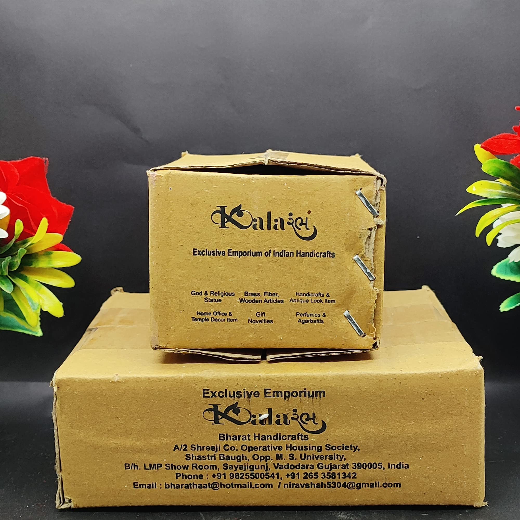 Kalarambh Brass Ganesha/Ganesh/Ganpati Idol Murti Statue For Home Pooja Puja Mandir Decor Collectible Handicraft Art, Yellow, 4.