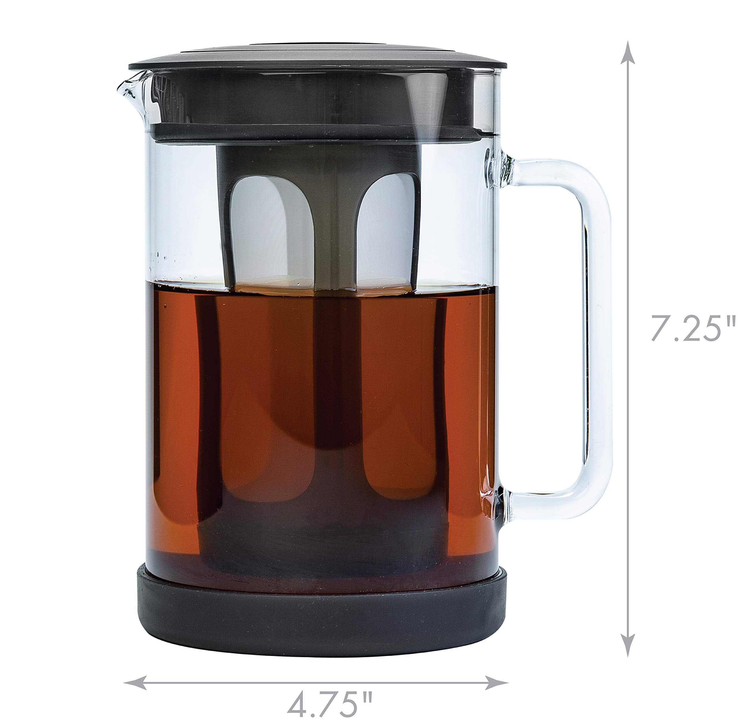 Primula Pace Cold Brew Iced Coffee Maker With Durable Glass Pitcher And Airtight Lid, Dishwasher Safe, Perfect 6 Cup Size, 1.6 Q