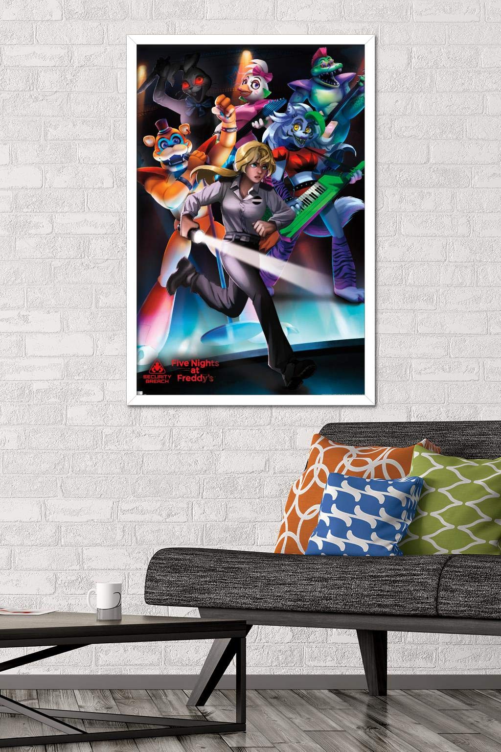 Trends International Five Nights At Freddy'S: Security Breach - Group Wall Poster, 22.375'' X 34'', White Framed Version