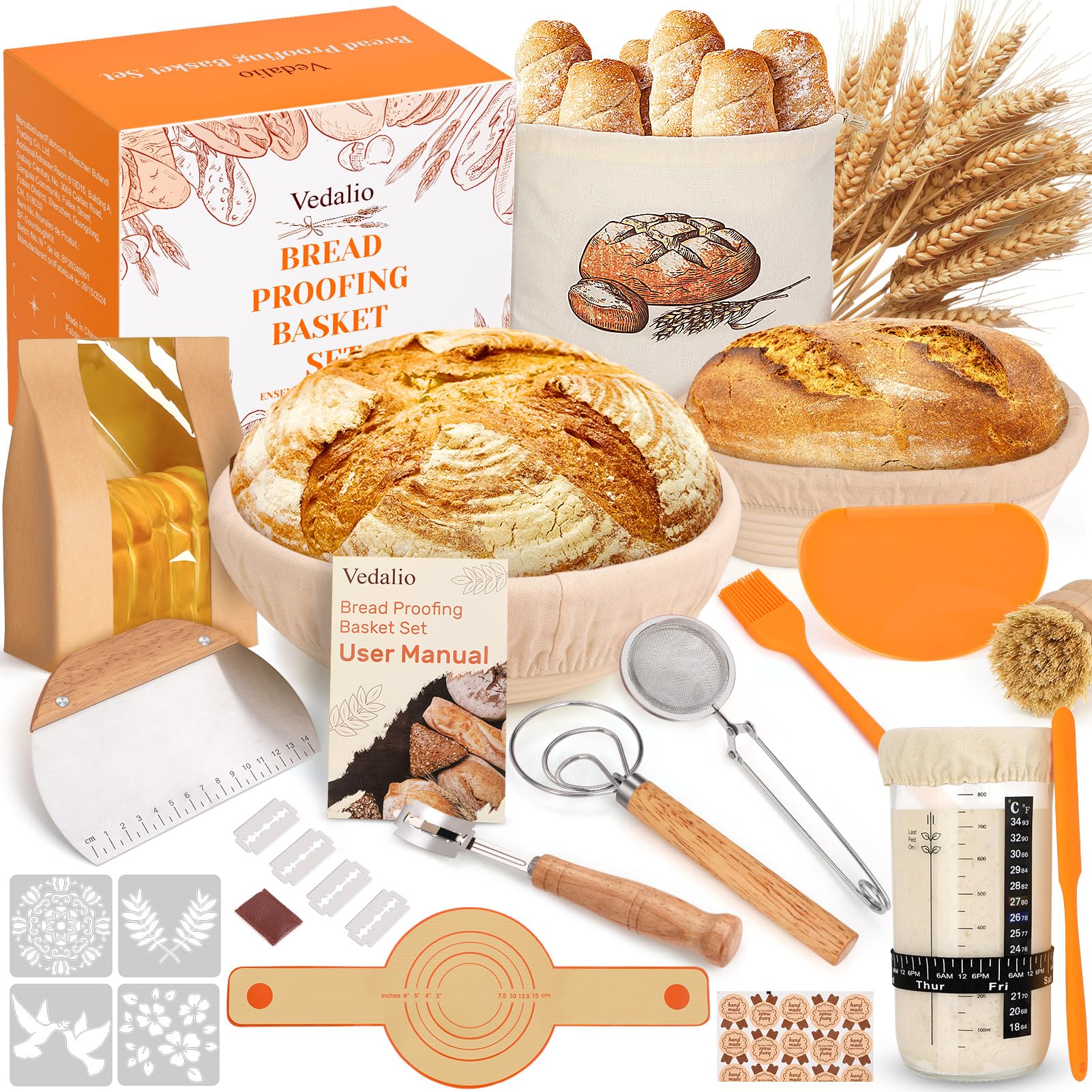 Sourdough Starter Kit, Sourdough Bread Baking Supplies, Bread Proofing Basket, Bread Making Tools, Bread Making Kit, Sourdough P