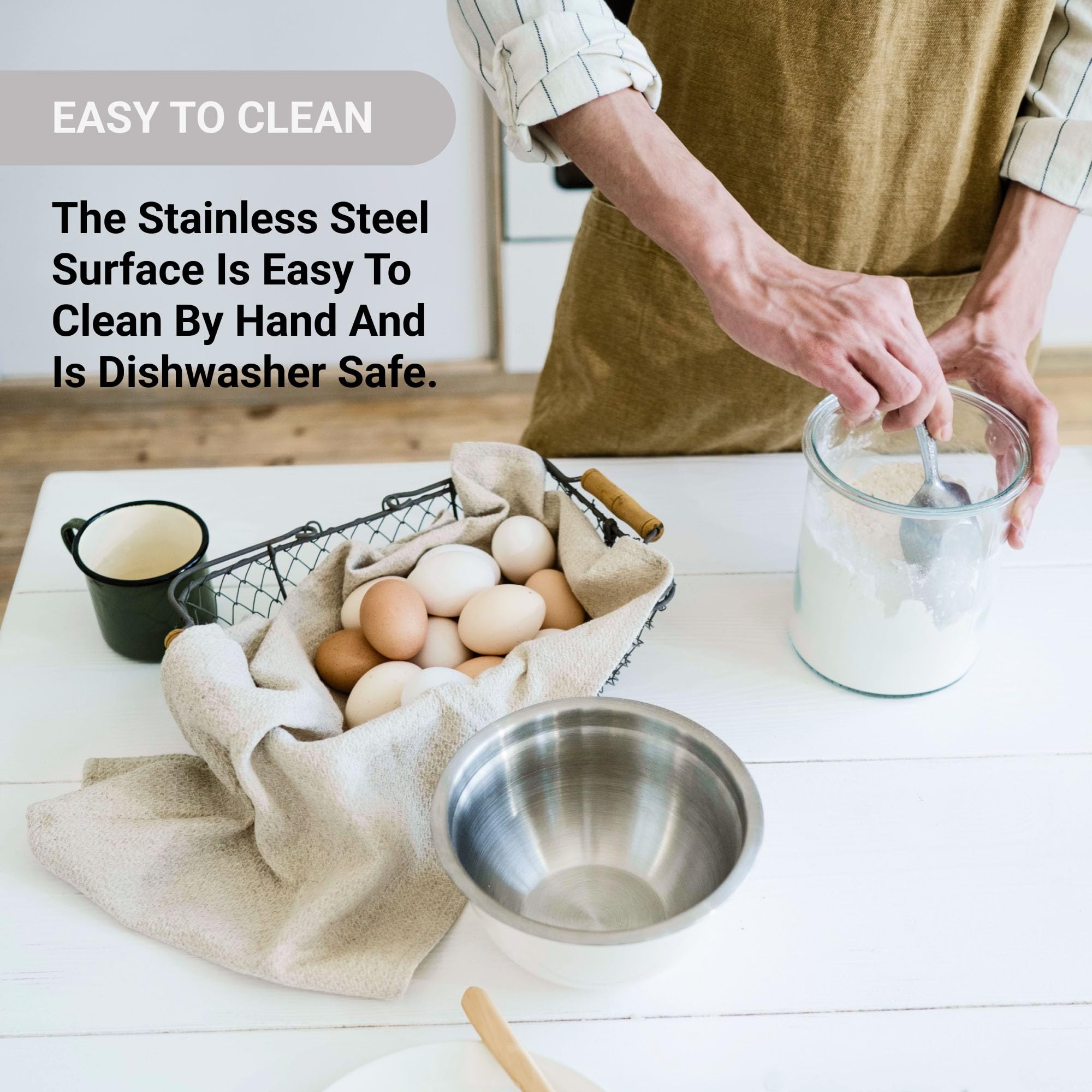 American Metalcraft 16'' Stainless Steel Mixing Bowl - 13-Quart Durable Metal Bowls For Mixing, Large Stainless Steel Bowl
