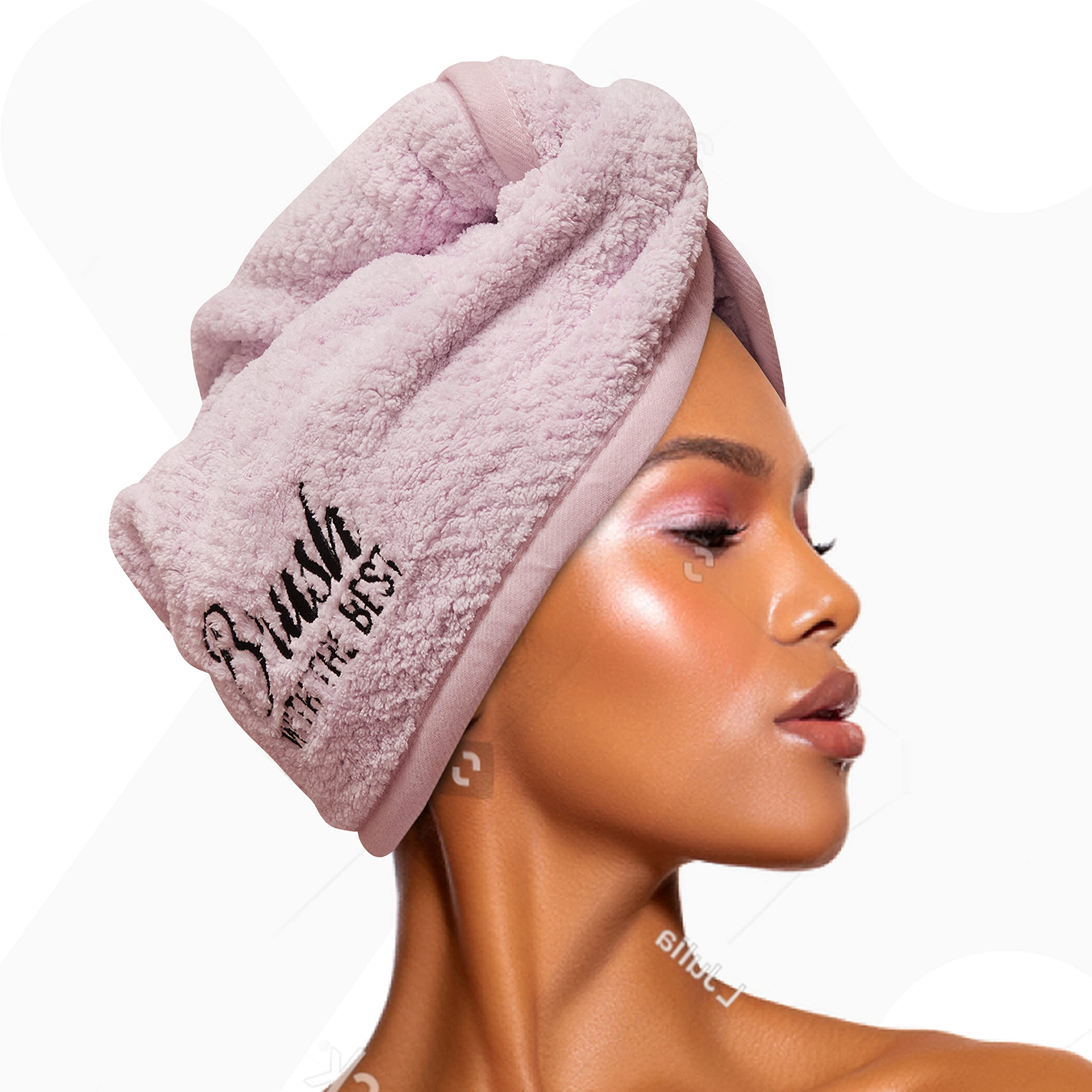 Felicia Leatherwood Microfiber Hair Towel Wrap - Quick Drying, Anti Frizz & Gentle on Hair - Easy to Use, Saves Time, Lightweigh