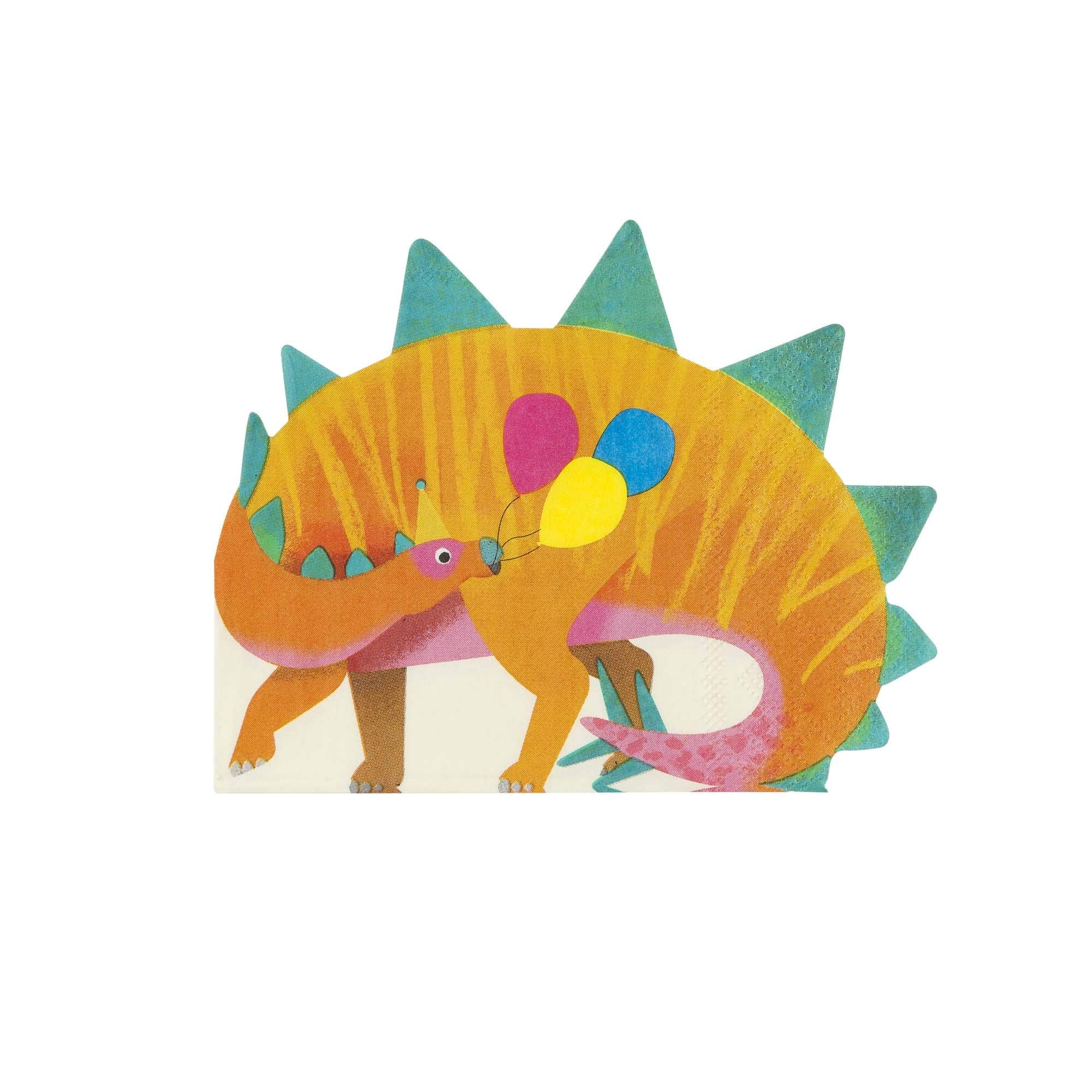 Talking Tables Dinosaur Napkins Birthday Party Table Decorations, Pack Of 16, 13'' X 10'',, Orange