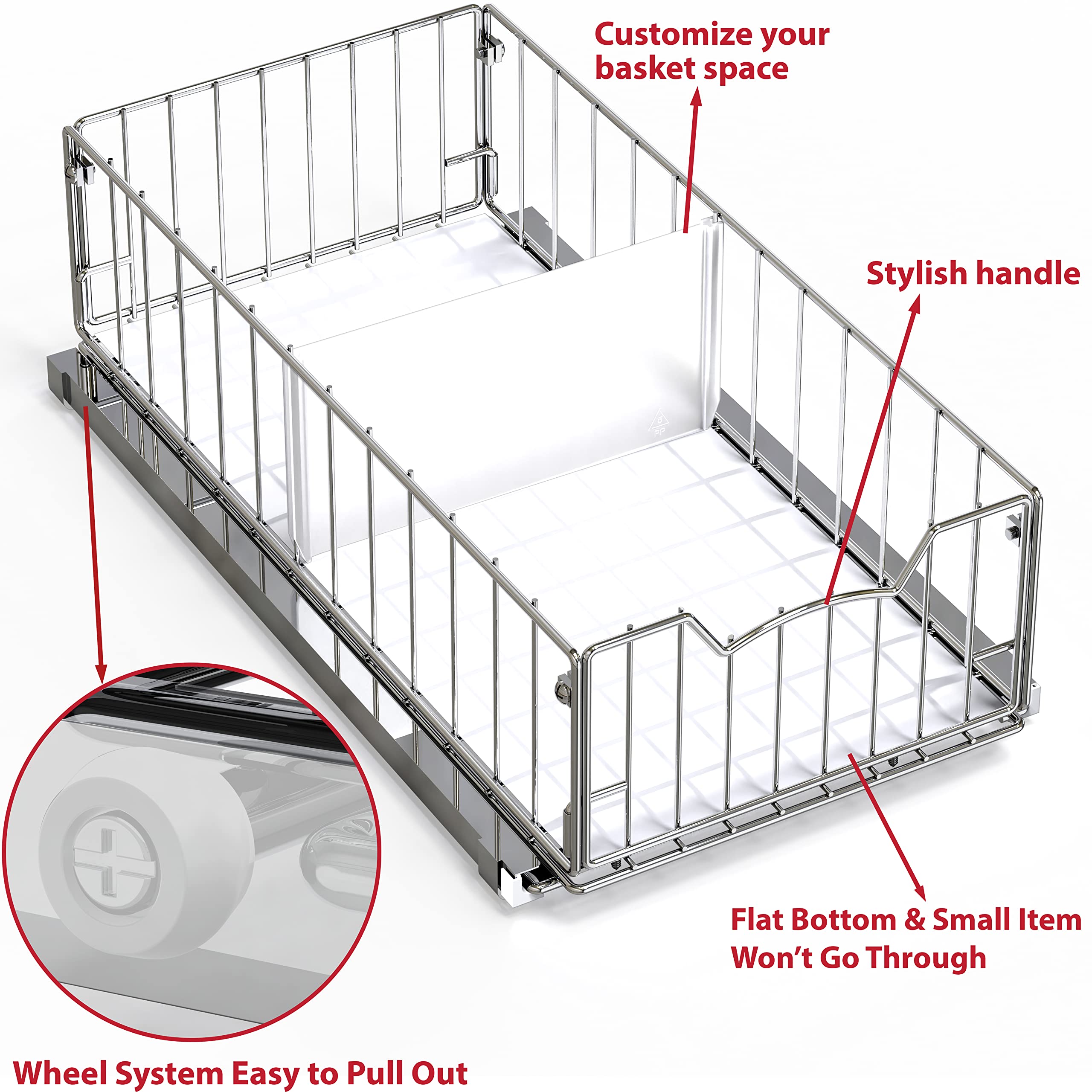 Simple Houseware Pull Out Cabinet Sliding Basket