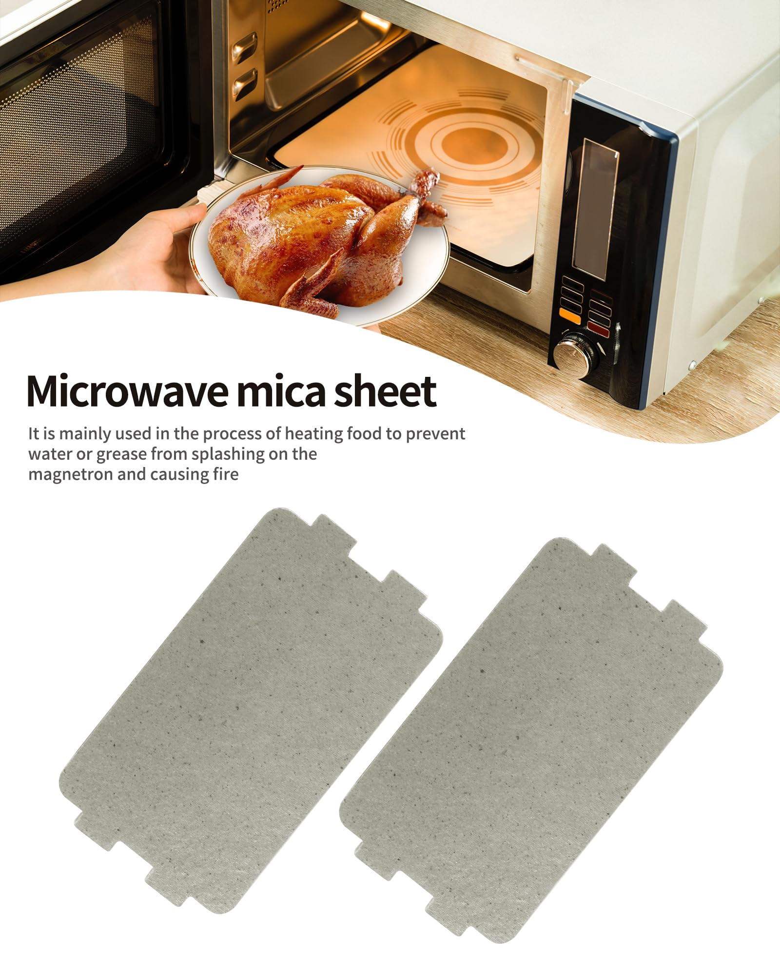 Yqboom 2 Pcs Waveguide Cover, Universal Microwave Oven Mica Plate Sheet, 117Mm X 64Mm, Replacement Accessory For Home Kitchen Of