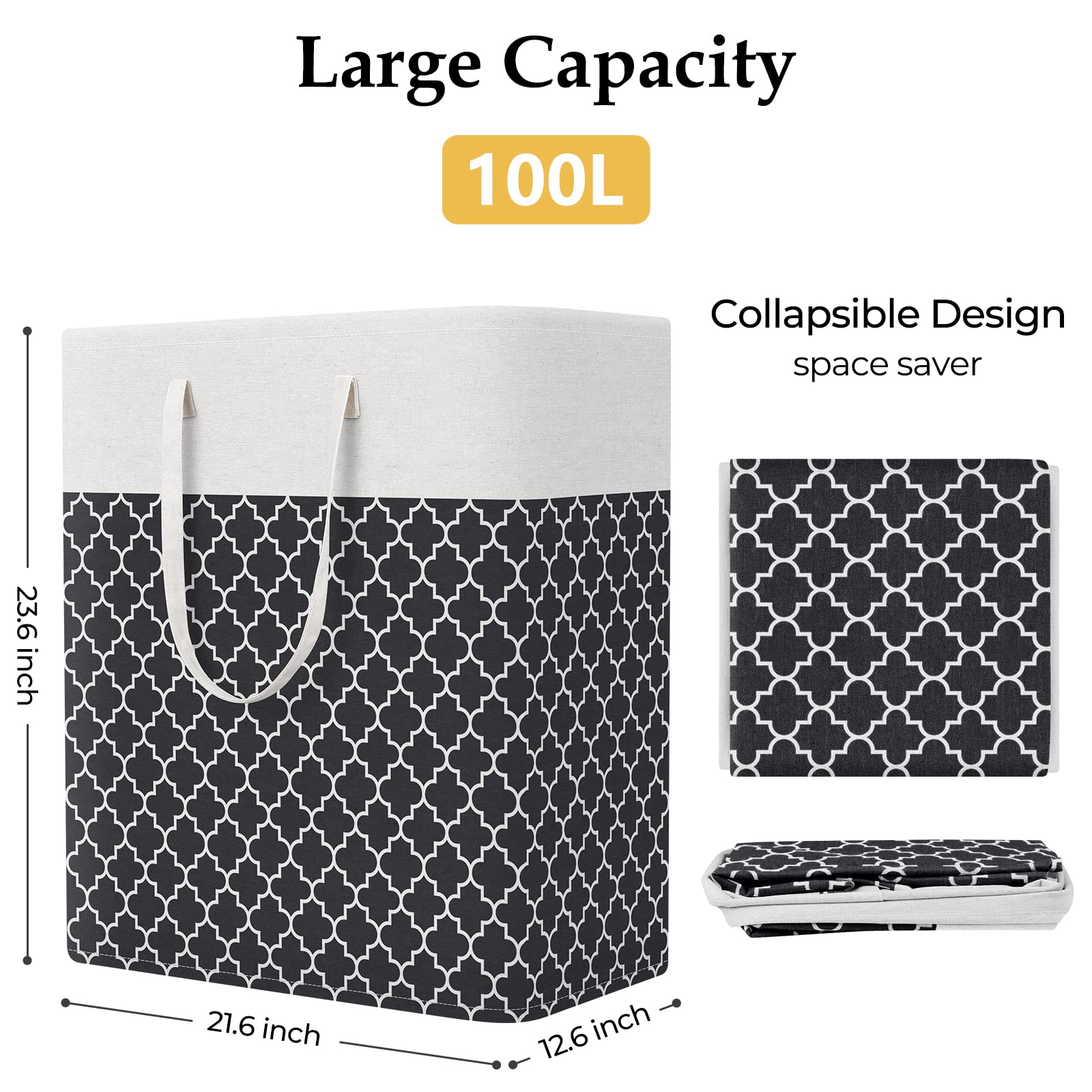 Storageright Laundry Basket Hamper Large Collapsible Laundry Hamper With Easy Carry Handles,Freestanding Clothes Hampers For Lau