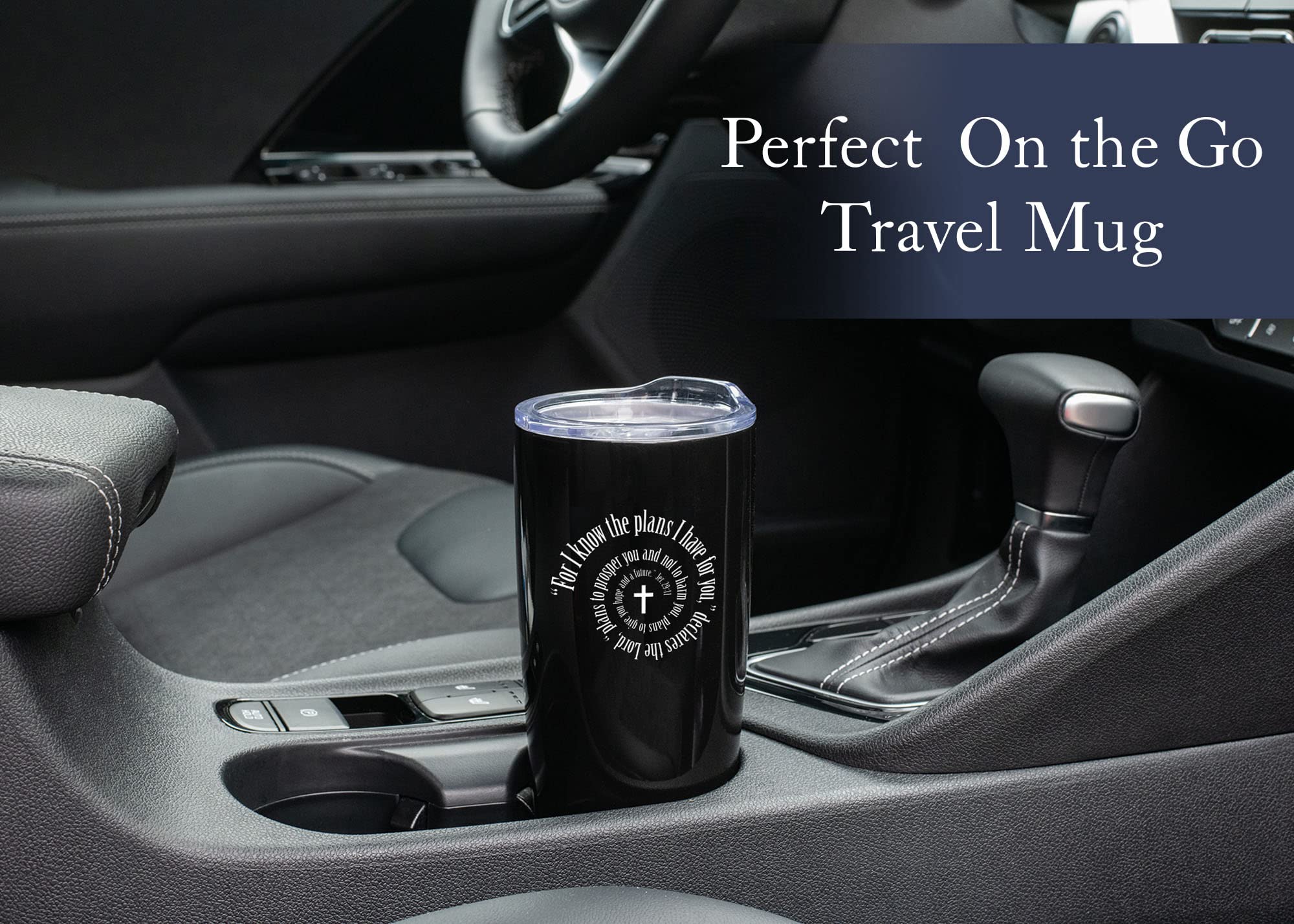 Dicksons Sstumb-65 Midnight Black 20 Ounce Stainless Steel Metal Travel Tumbler, For I Know The Plans I Have For You