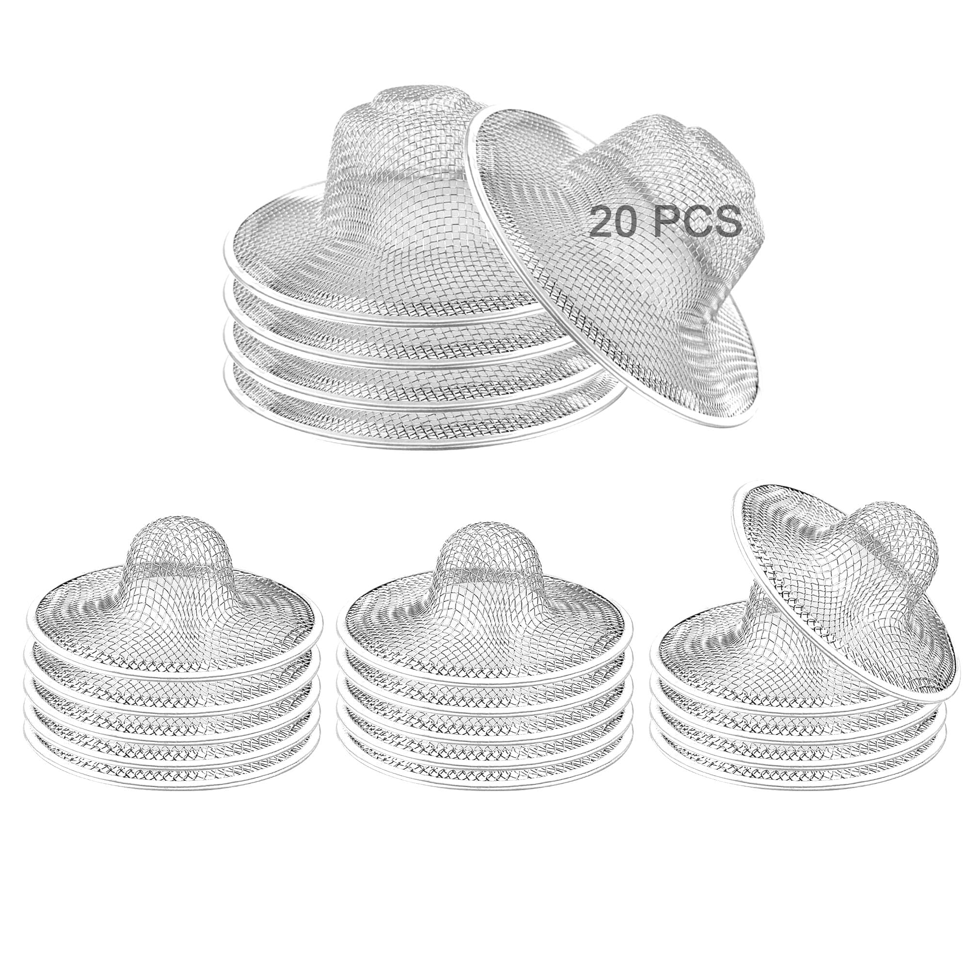 20Pcs Stainless Steel Slop Basket Filter Trap, 2.75'' & 4.41'' Bathroom Sink Drain Strainer Mesh, Mesh Drain Cover Drain Sink Sc