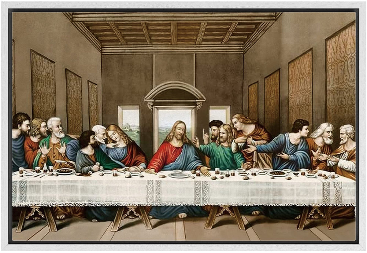 Idea4Wall Framed Canvas Print Wall Art The Last Supper By Leonardo Da Vinci Coastal Historic Illustrations Renaissance Tradition