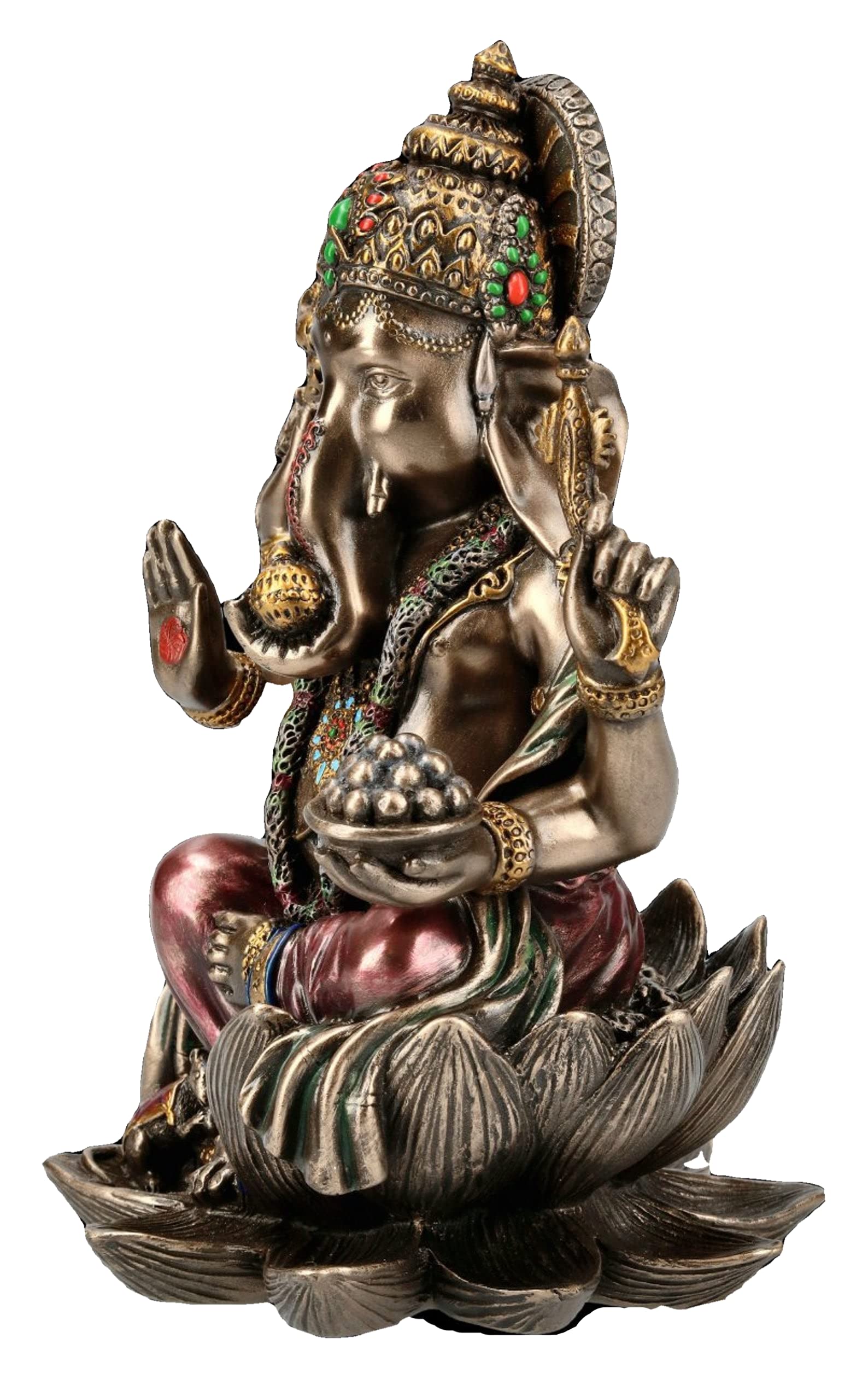 Sri Krishna Culture-New Big Beautiful Sitting Ganesh For Home Decoration-Height-8 Inches-Antique Finish-Resin
