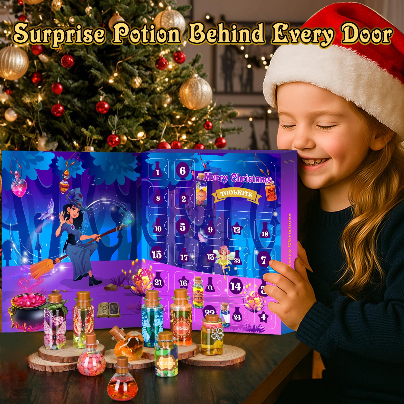Advent Calendar 2025 for Girls - 24 Days Magic DIY Potion Kit Christmas Countdown Calendar, Halloween Gifts Arts and Crafts Stoc